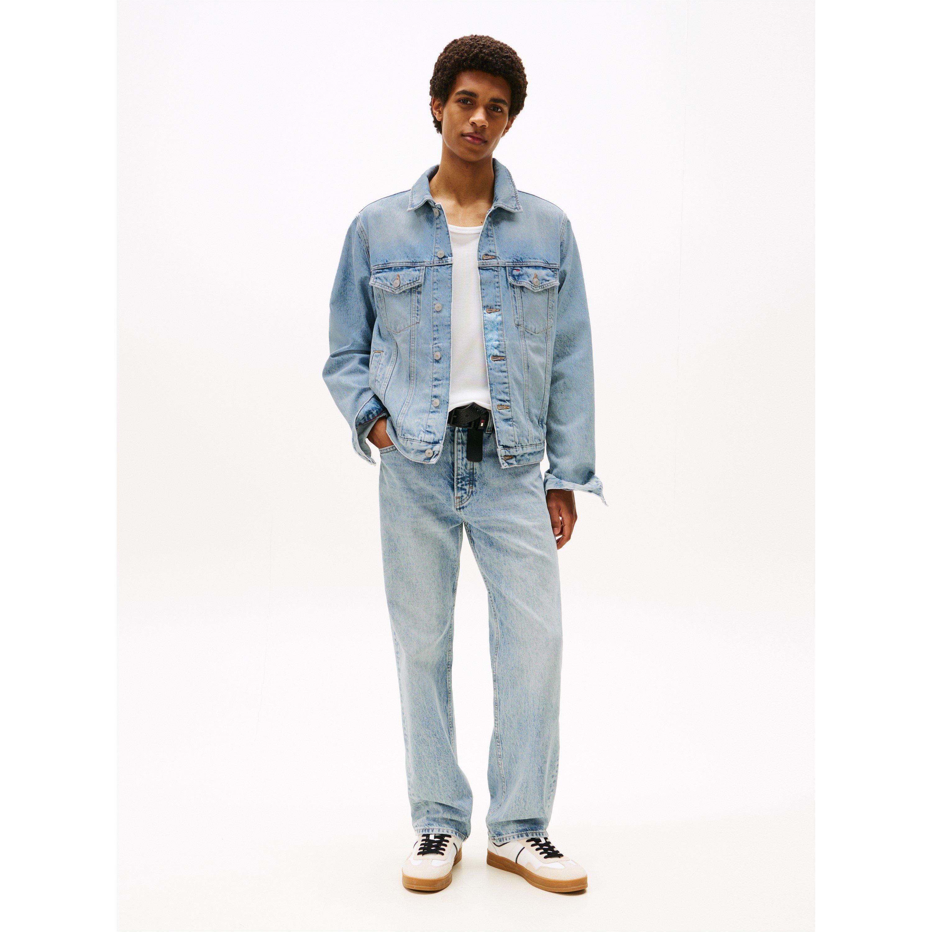 Azul - Tommy Jeans - Men's TJ Flag Structured Button-Through Denim Jacket - 3