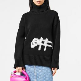 Off White Logo Intarsia Turtleneck