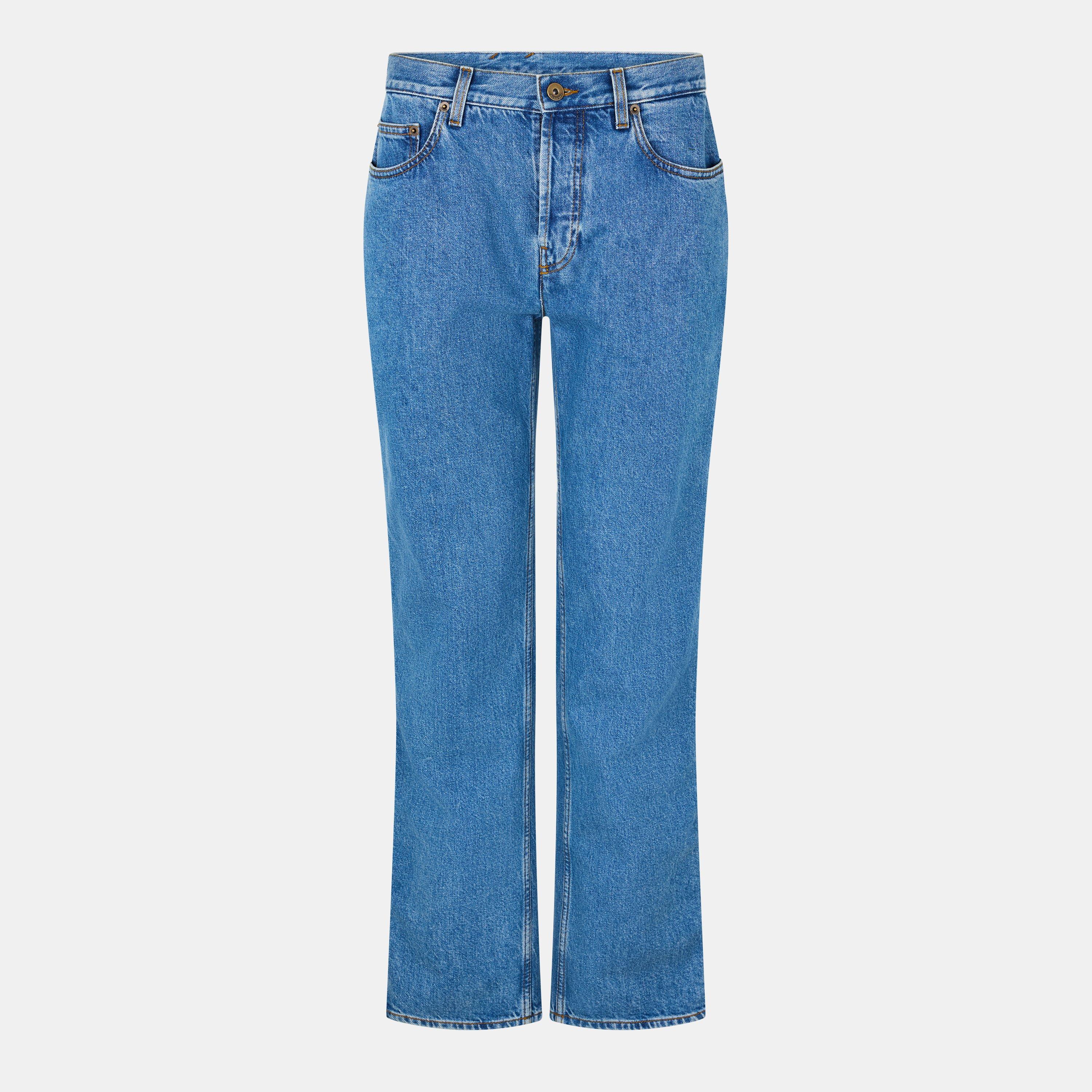 Burberry Women's Wide Leg Jeans - Mid Blue - Size 26 L30