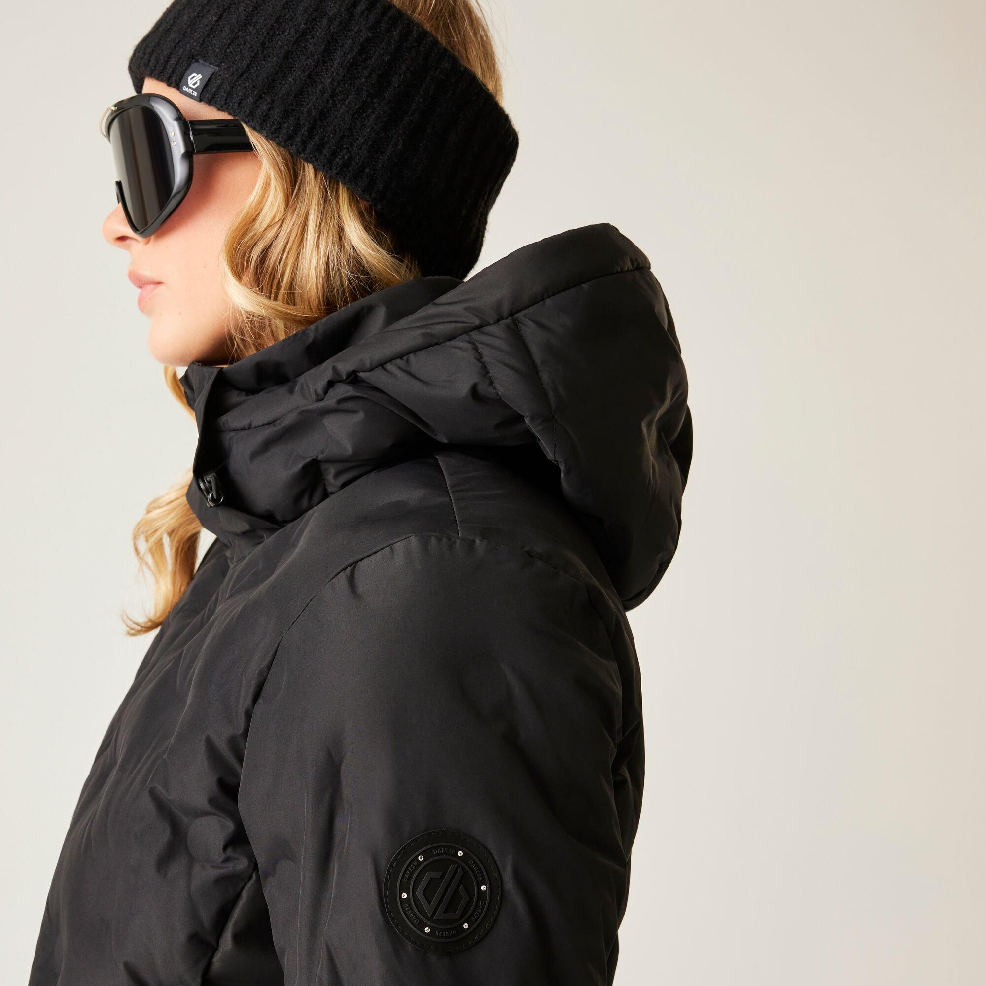 Black - Dare 2b - Women's Enfold Heat-Sealed Detachable Hood Insulated Waterproof Jacket - 9