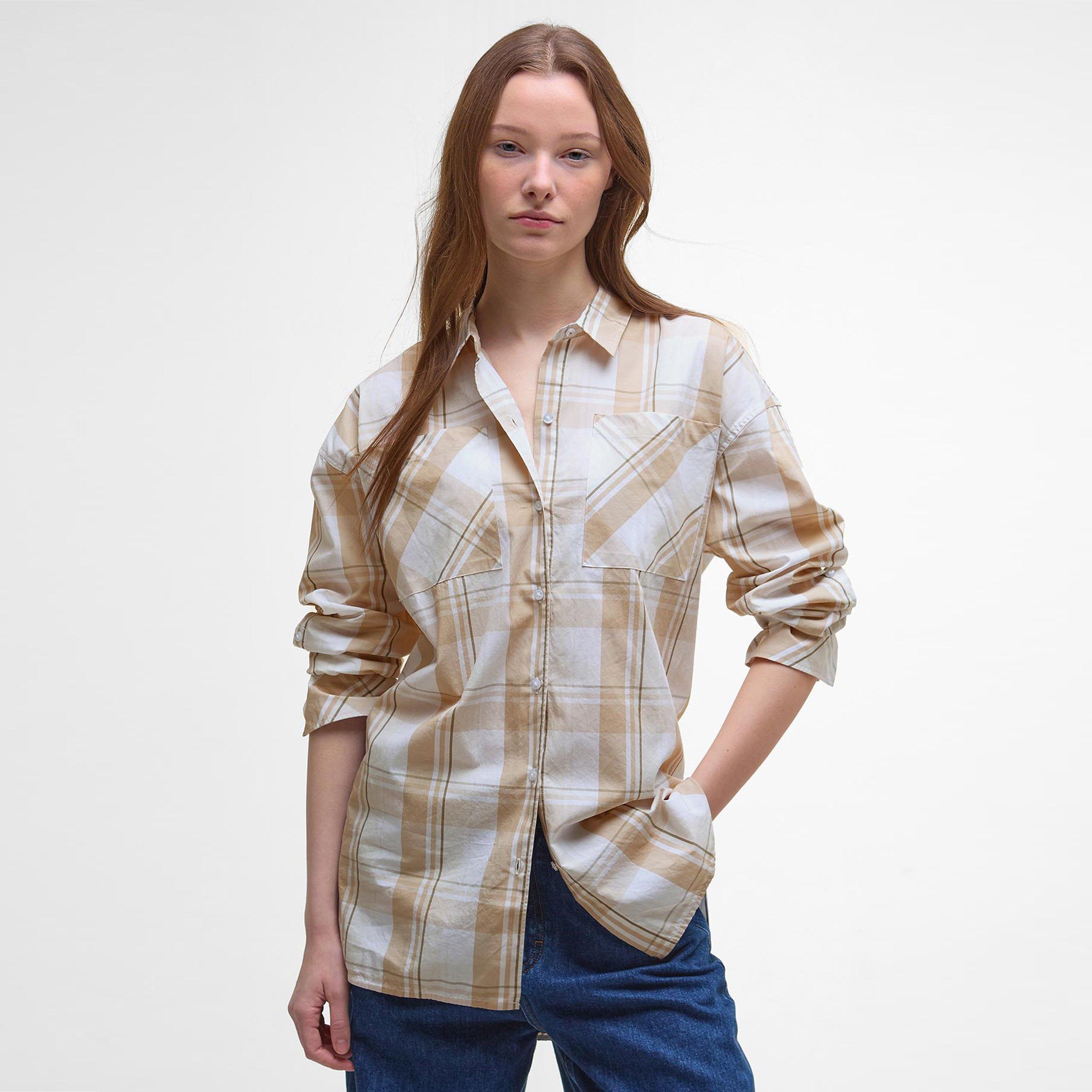 Light Sand - Barbour - Women's Nicola Long-Sleeve Patterned Shirt - 2
