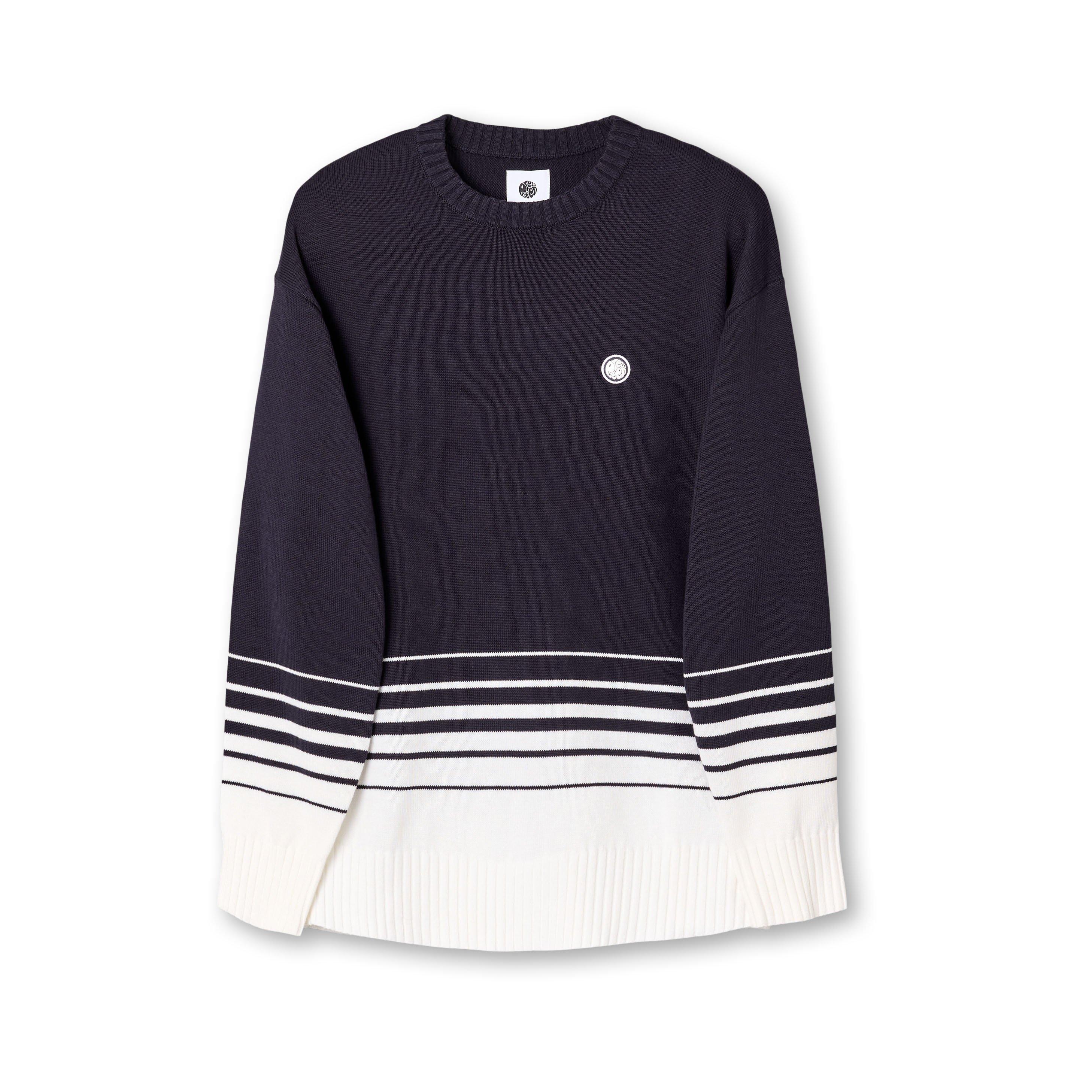 Navy - Pretty Green - Men's Gradient Knitted Crew Neck Jumper - 1