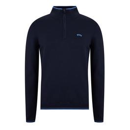 Boss Ritom Half Zip Knit Top