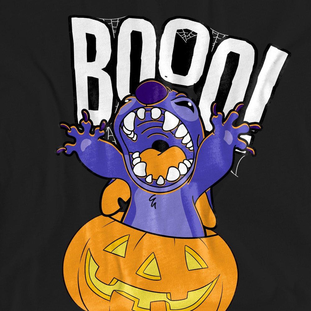 Black - Disney - Lilo Stitch Laughing Pumpkin T-Shirt Black - 2