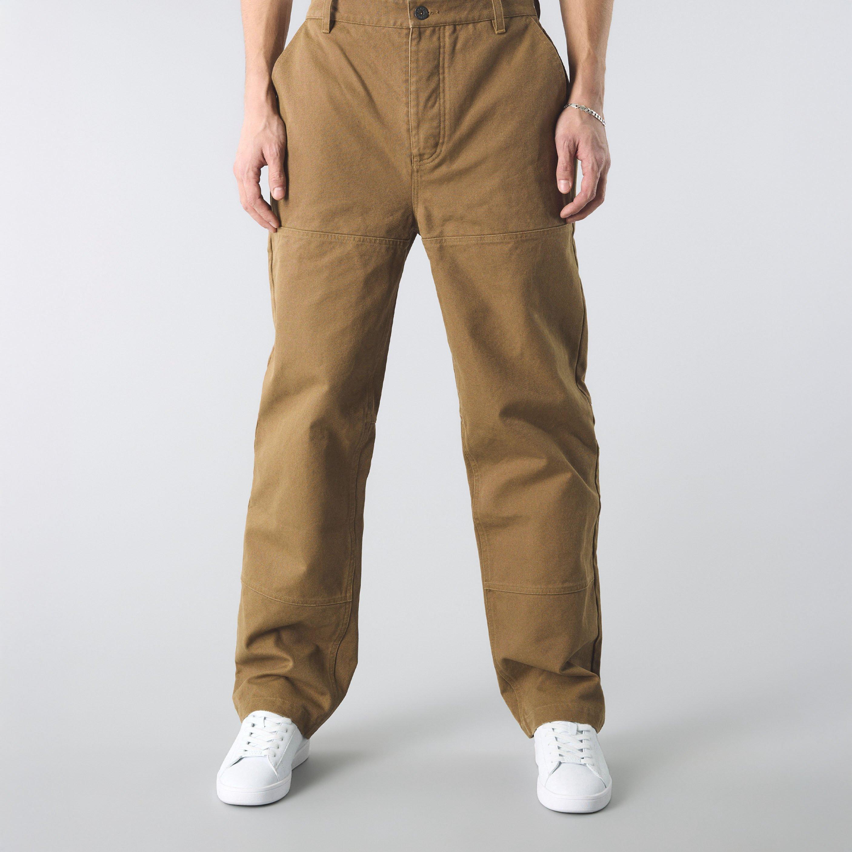 Pretty Green Men's Brentwood Carpenter Wide Leg Jeans - Brown - 34