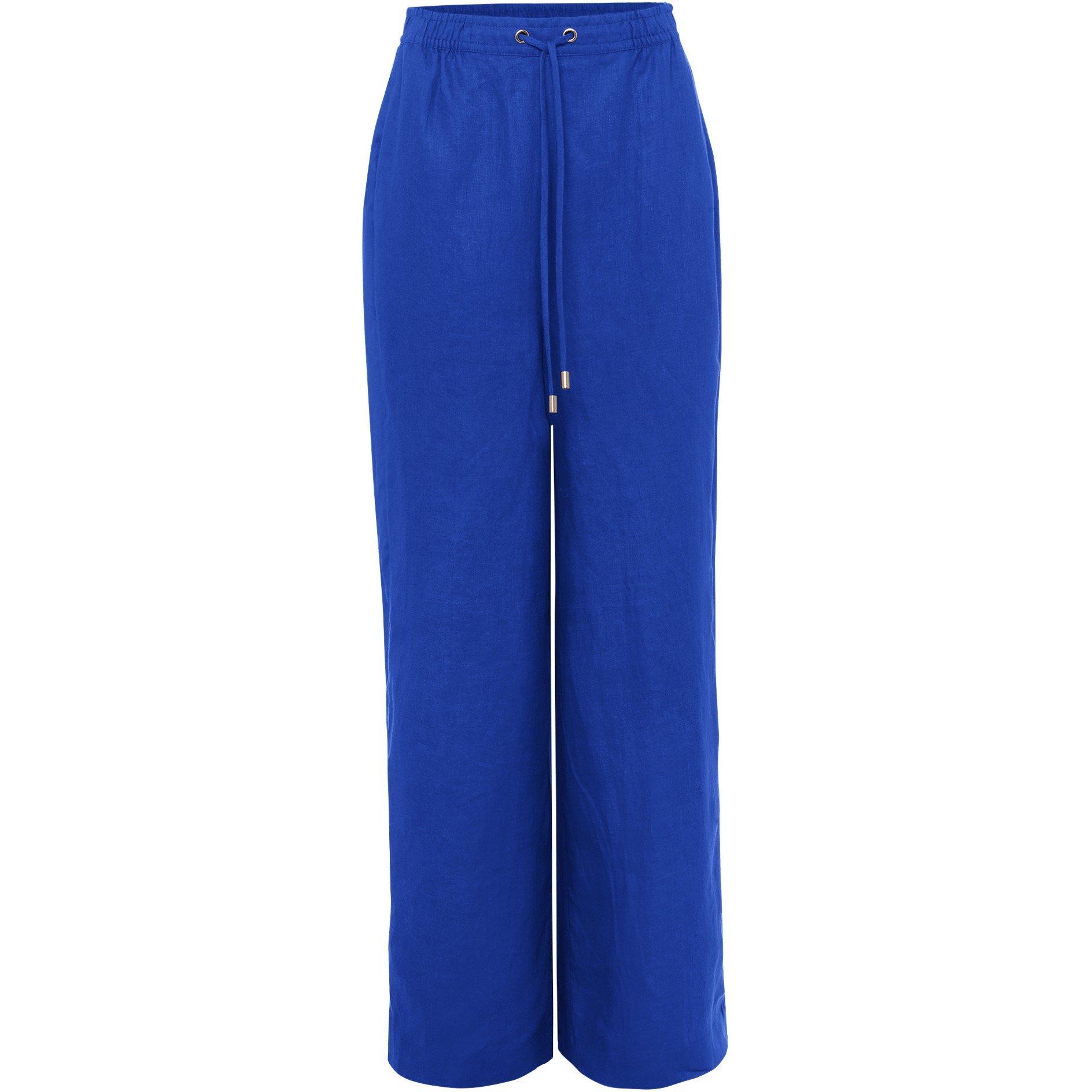 Phase Eight Lolita Drawstring Linen Trouser In Cobalt