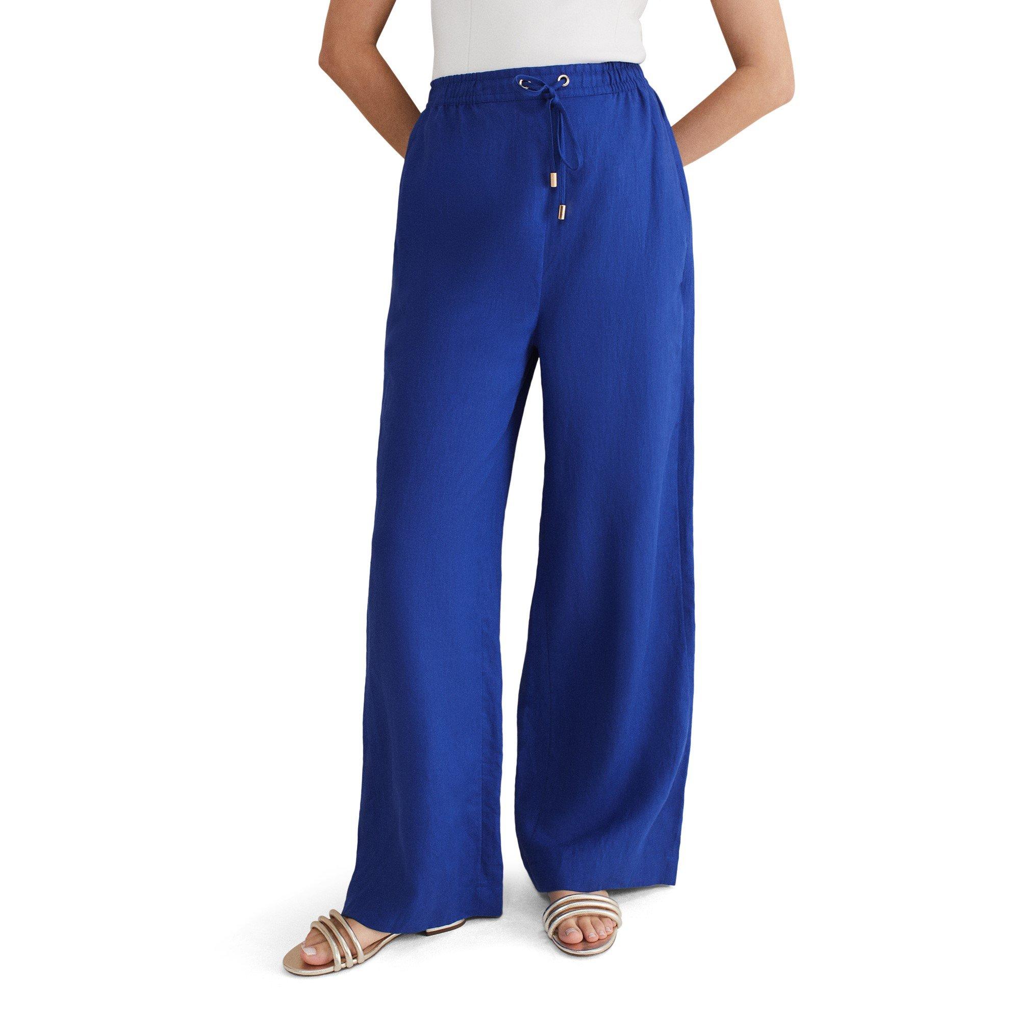 Cobalt - Phase Eight - Lolita Drawstring Linen Trouser - 2
