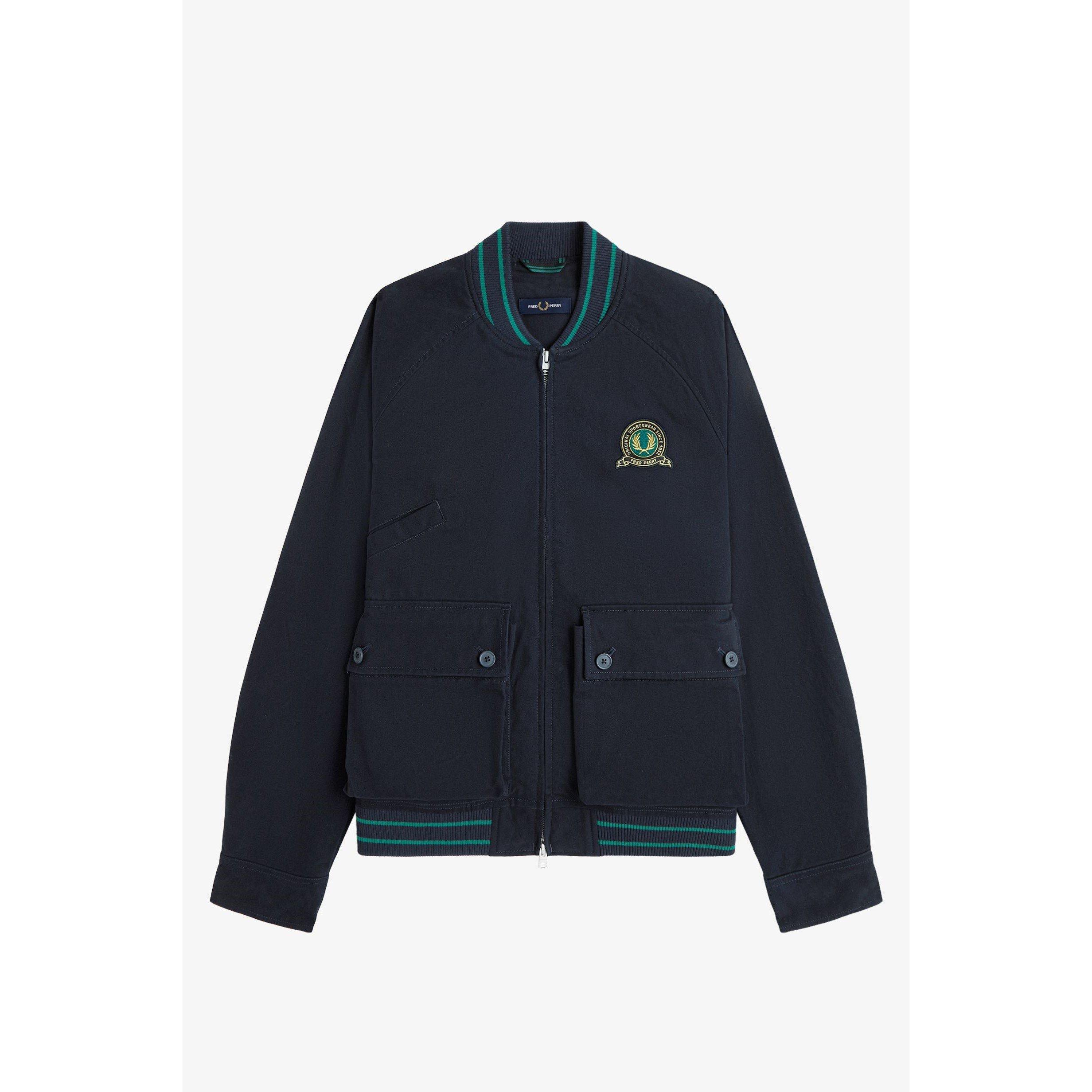 Fred Perry Men's Laurel Emblem Bomber Jacket - Navy 608 - L