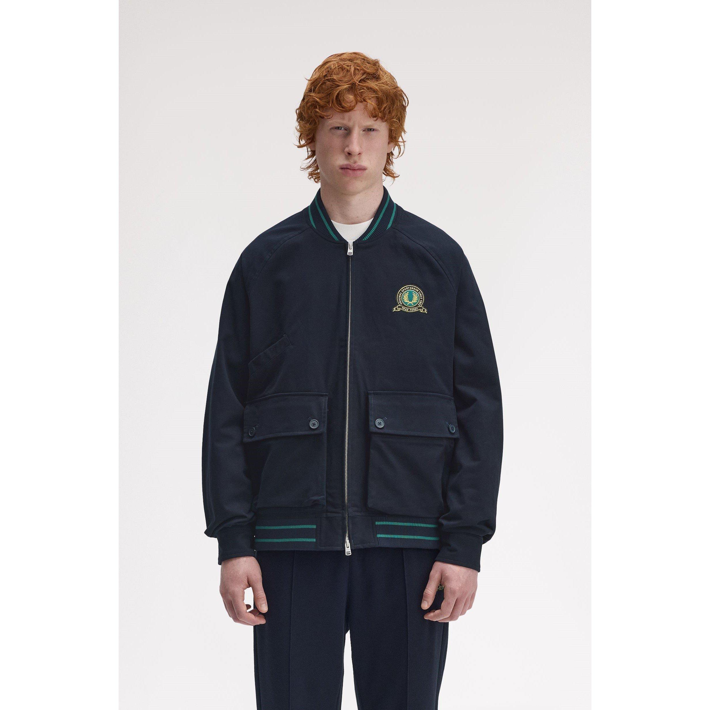 Navy 608 - Fred Perry - Men's Laurel Emblem Bomber Jacket - 3