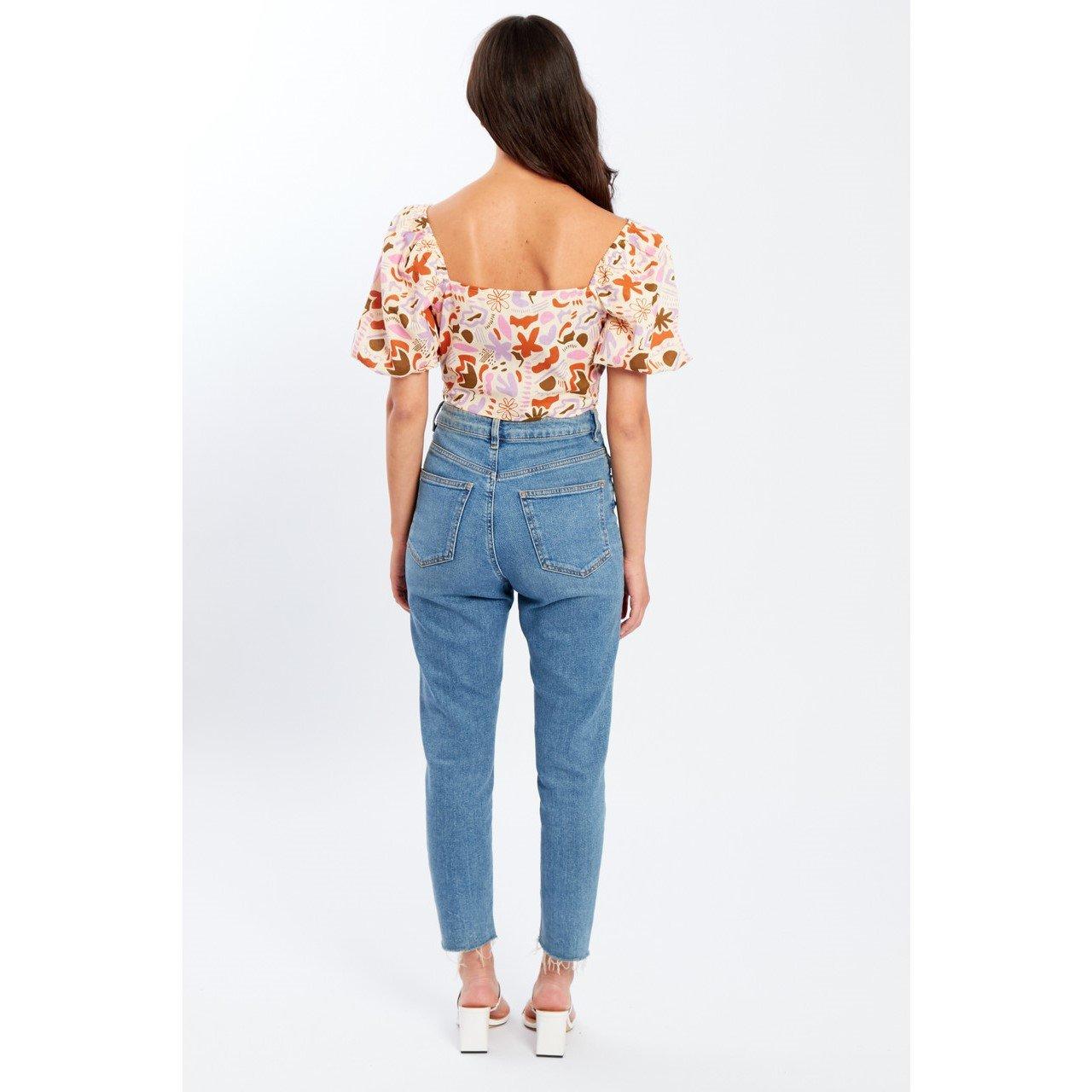 Mehrfarbig - Influence - Puff Sleeve Crop Top - 2