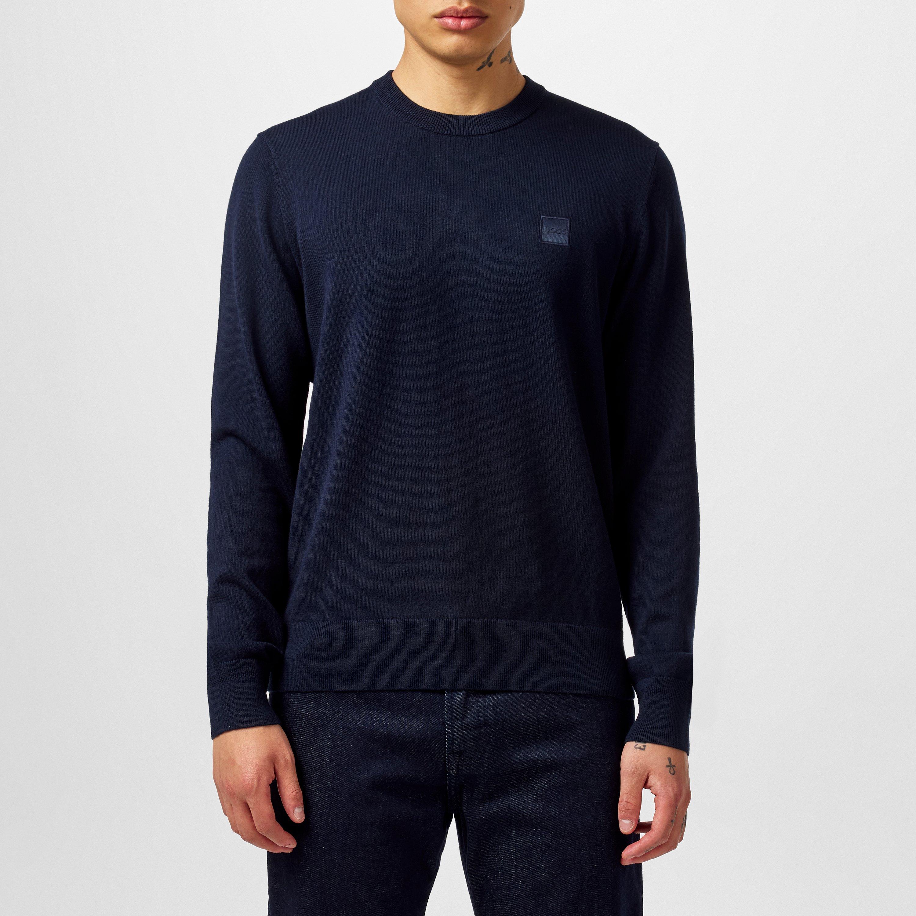 Dark Blue 404 - Boss - Mens BOSS ORANGE Long Sleeve Crew Neck Jumper (Kanovano) - 3