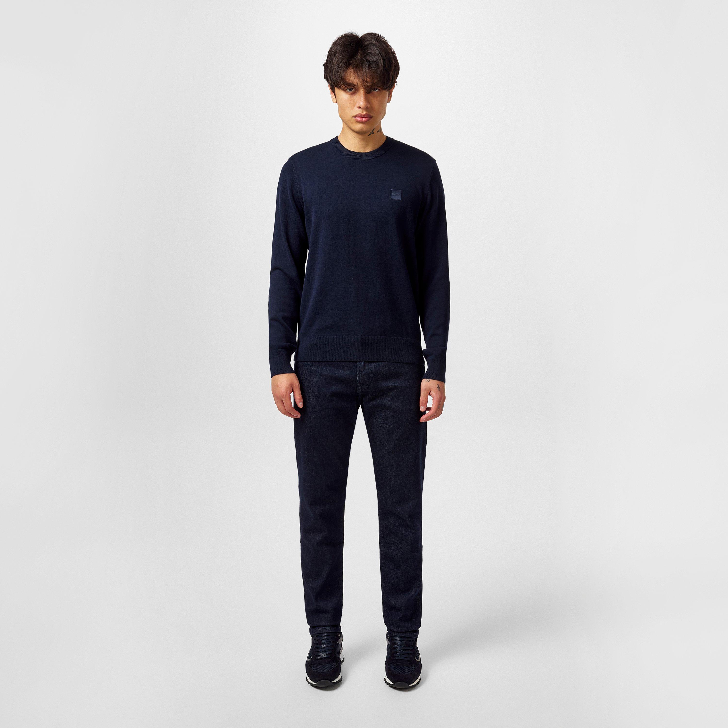 Dark Blue 404 - Boss - Mens BOSS ORANGE Long Sleeve Crew Neck Jumper (Kanovano) - 6