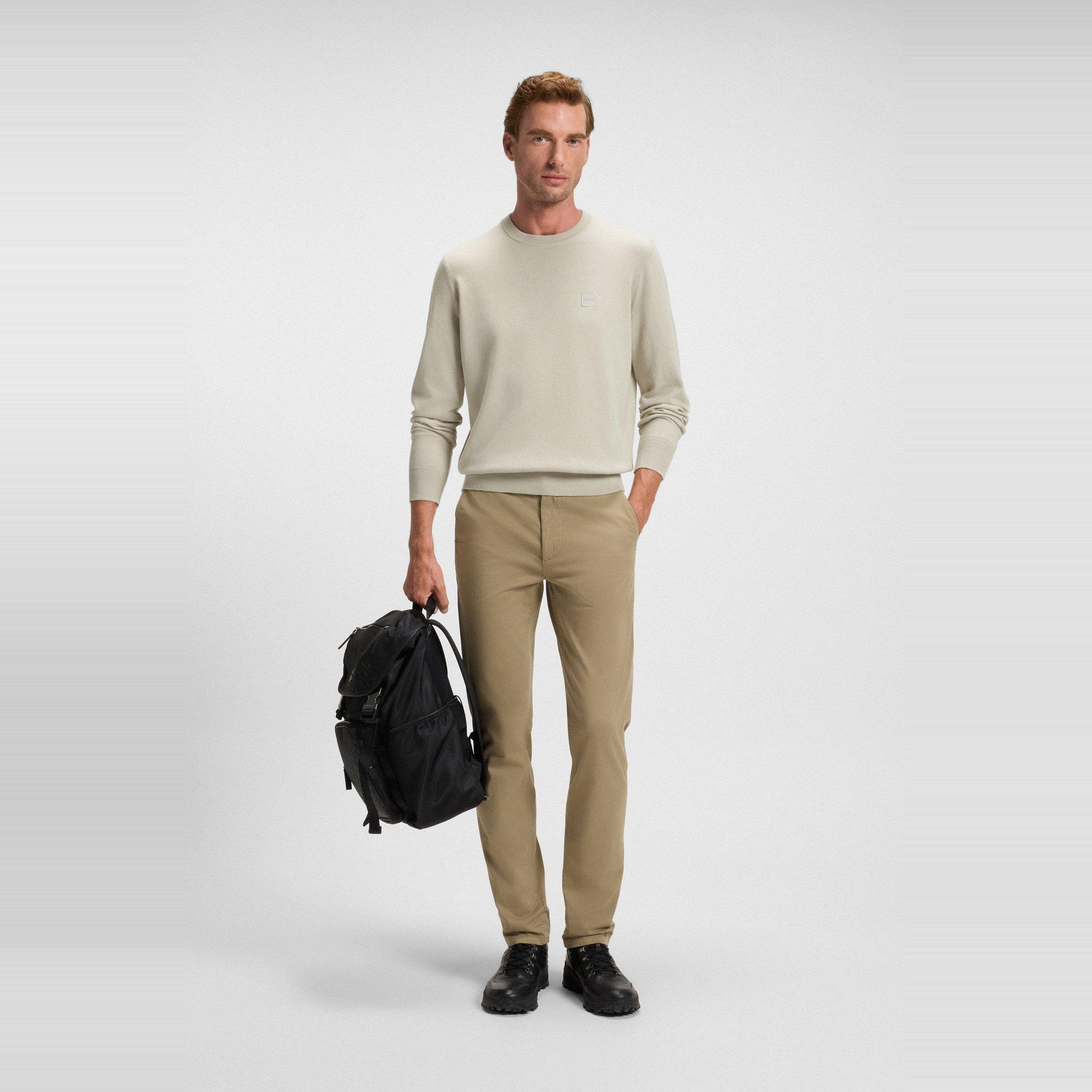 Beige Chiaro 271 - Boss - Mens BOSS ORANGE Long Sleeve Crew Neck Jumper (Kanovano) - 5