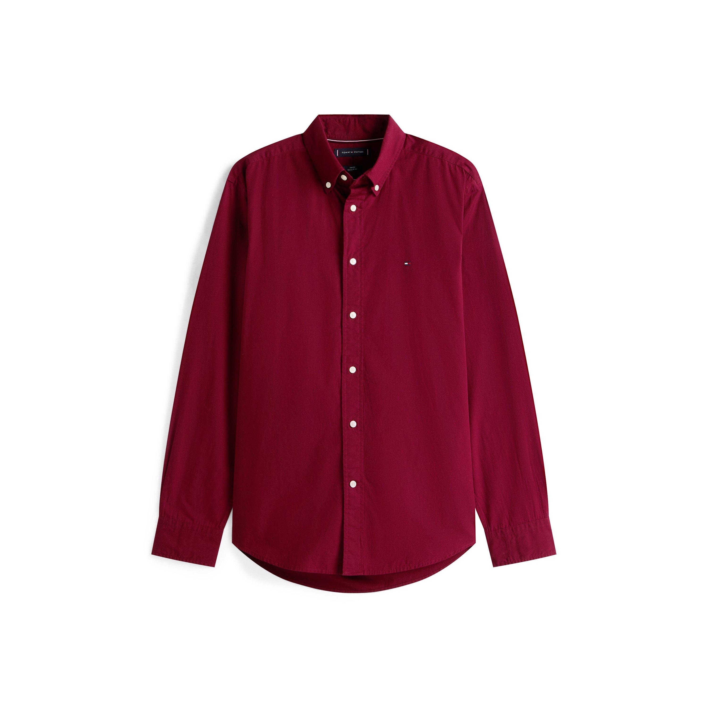 Tommy Hilfiger Core Flex Long Sleeve Poplin Shirt - Deep Rouge VLP - Size 2XL