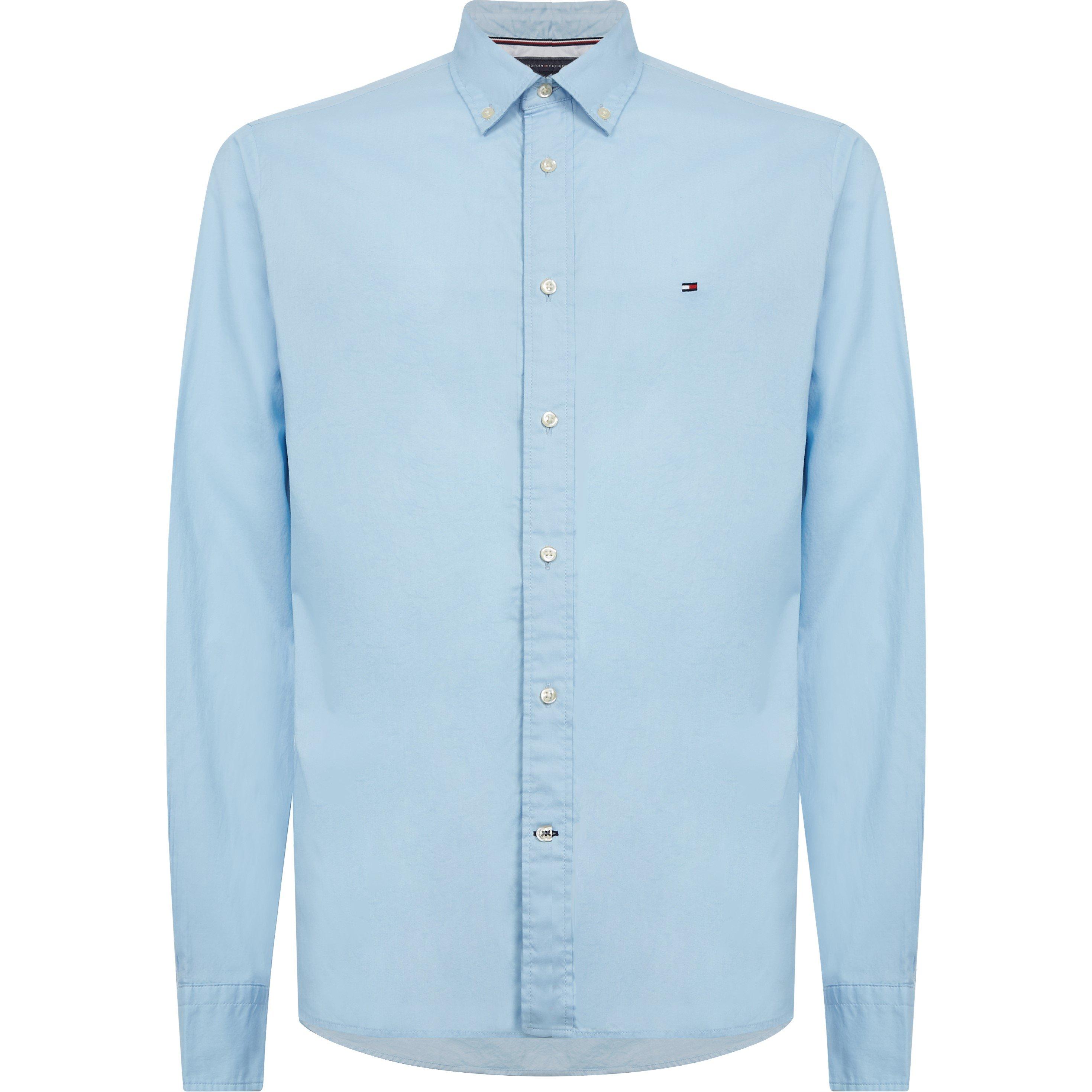 Tommy Hilfiger Core Flex Long Sleeve Poplin Shirt - Blue C1S - S