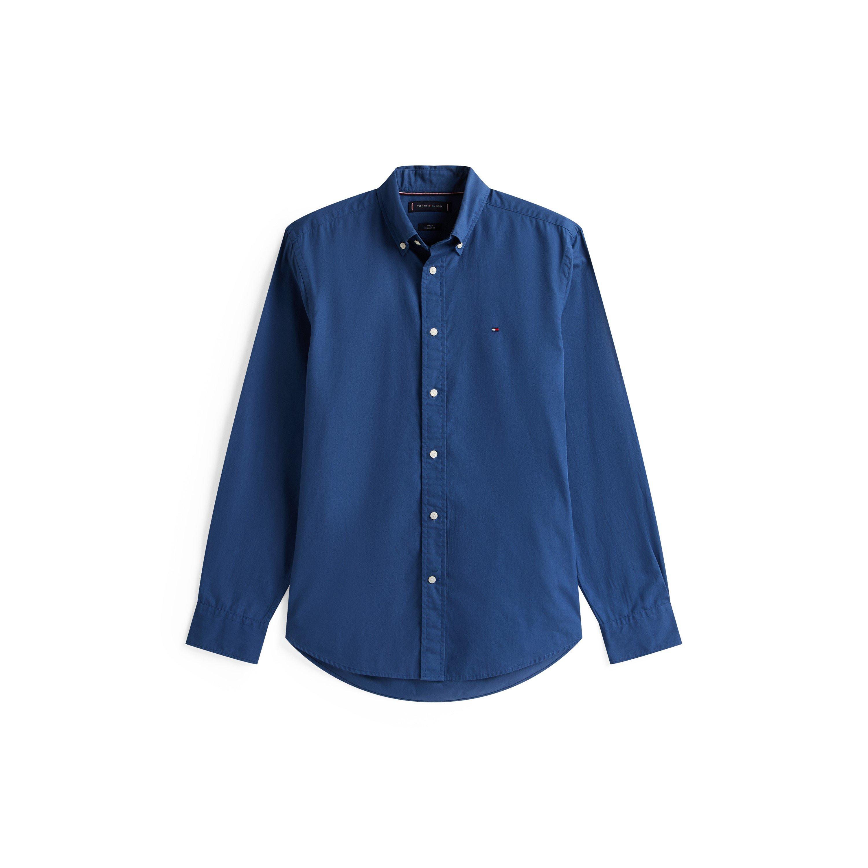 Tommy Hilfiger Core Flex Long Sleeve Poplin Shirt - Aegean Sea DBZ - XL