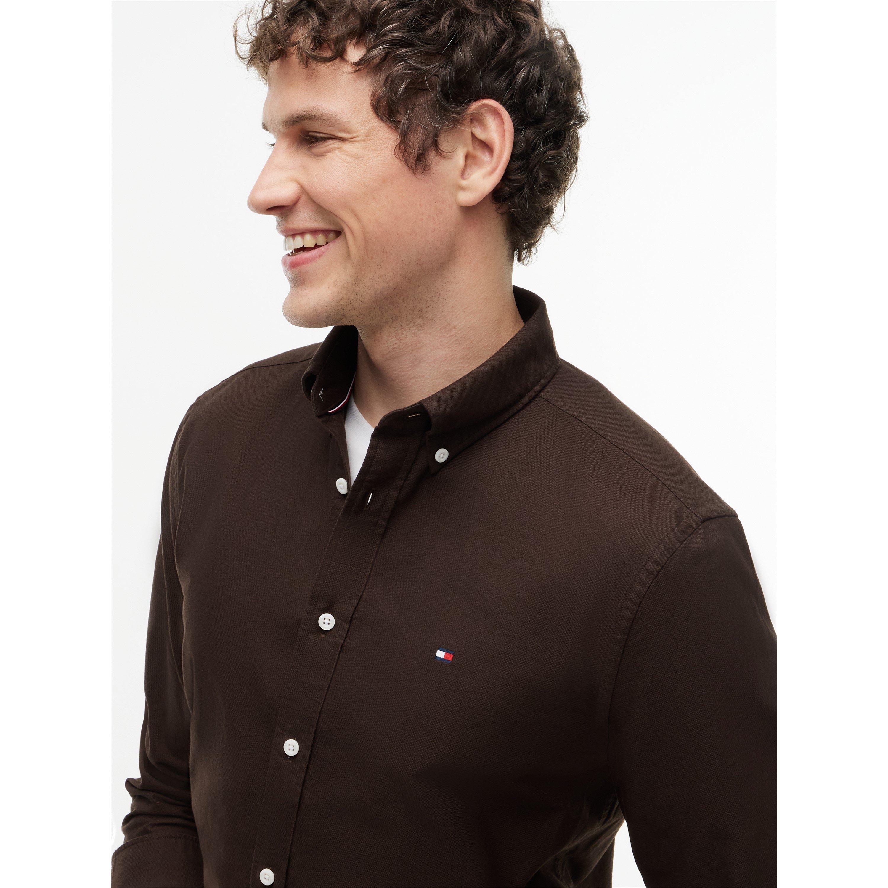 Dark Coffee - Tommy Hilfiger - Core 1985 Long Sleeve Oxford Shirt - 4