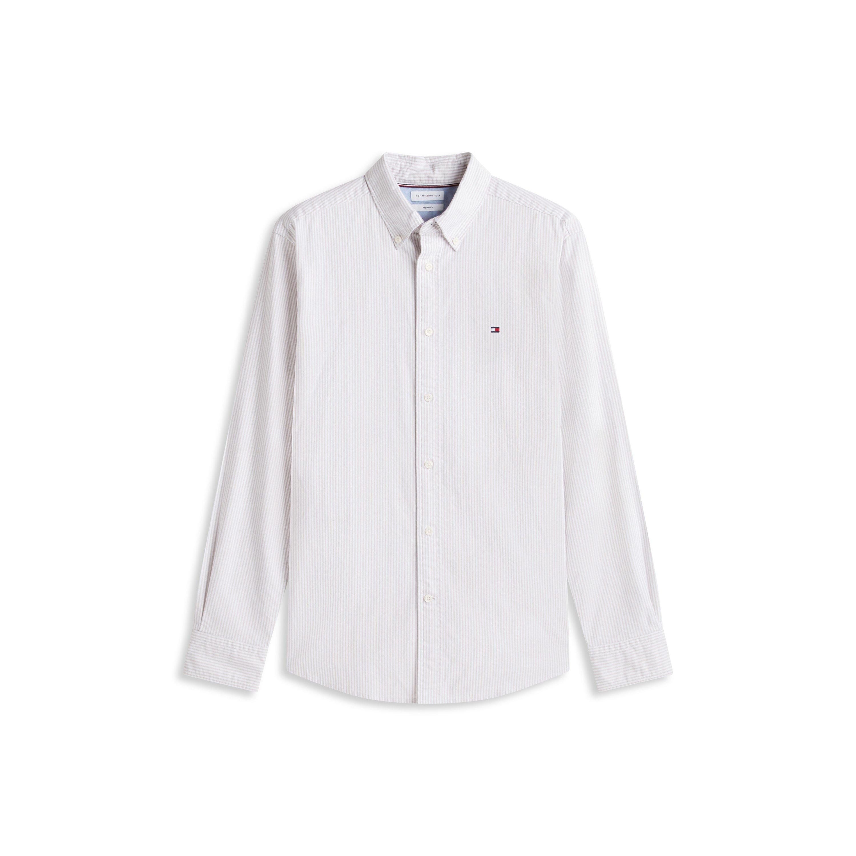 Tommy Hilfiger Men's Tan Regular Fit Ithaca Stripe Oxford Shirt - Coastal Taupe - S - Image 2