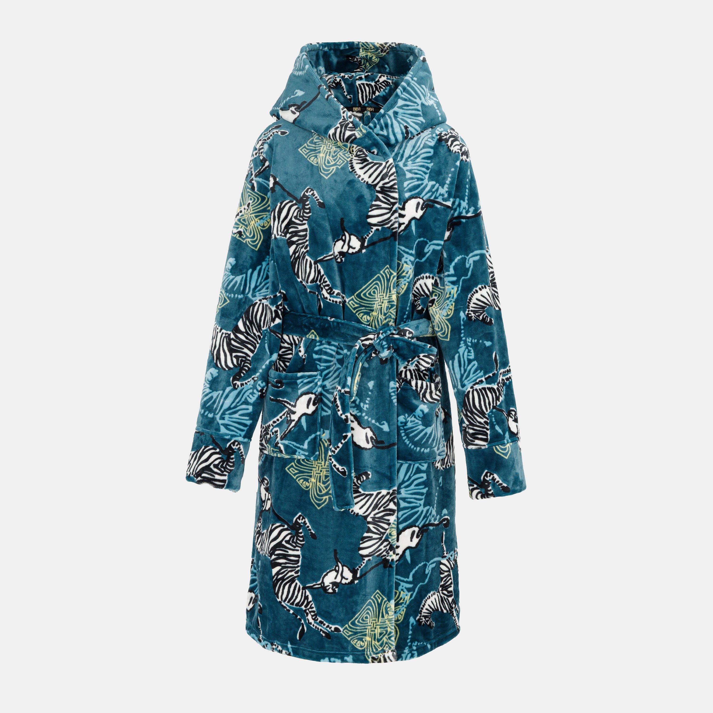 Zebra - Biba - Women's Printed Fluffy Dressing Gown - 1