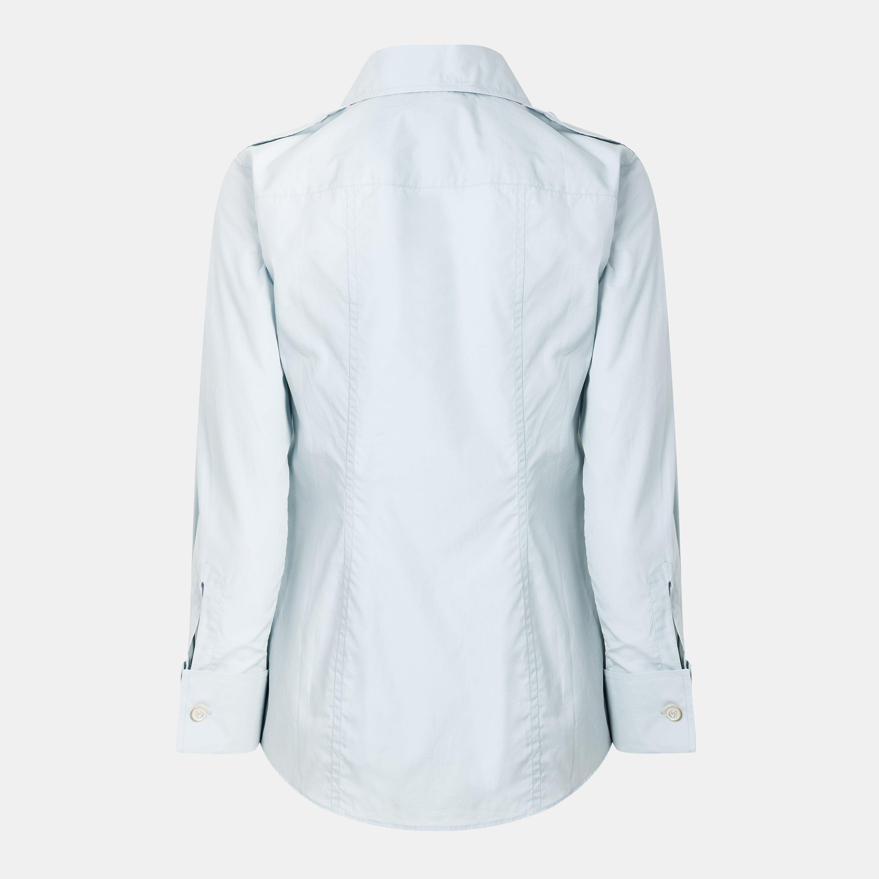Sky Azure - Gucci - Women's Long Sleeve Plain Shirt - 2