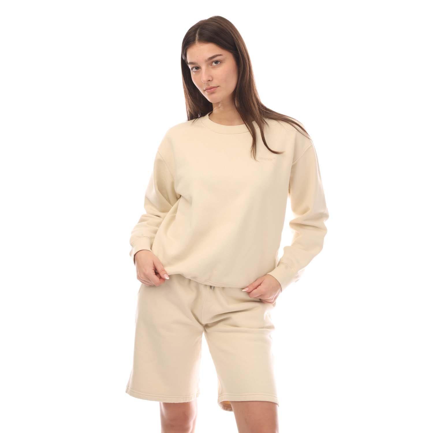 Beige - Off White - Diagonal Regular Crewneck Sweatshirt - 2