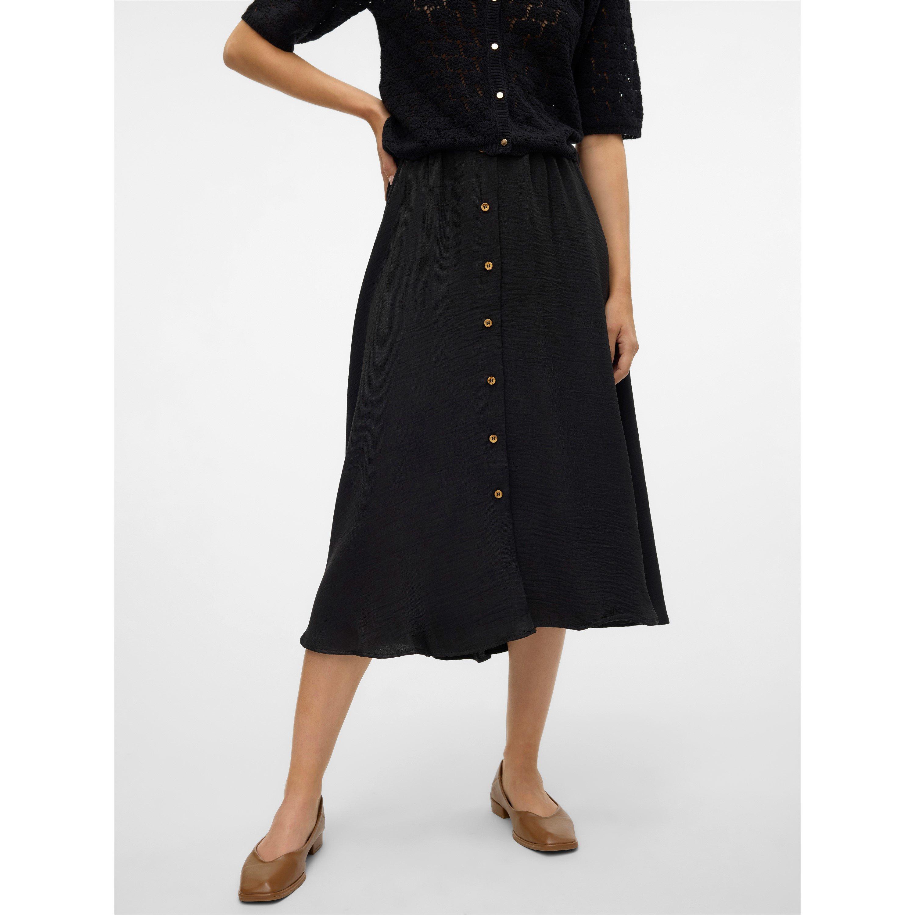 Vero Moda Women's Laney Long Midi Skirt - Black - 10 (S)