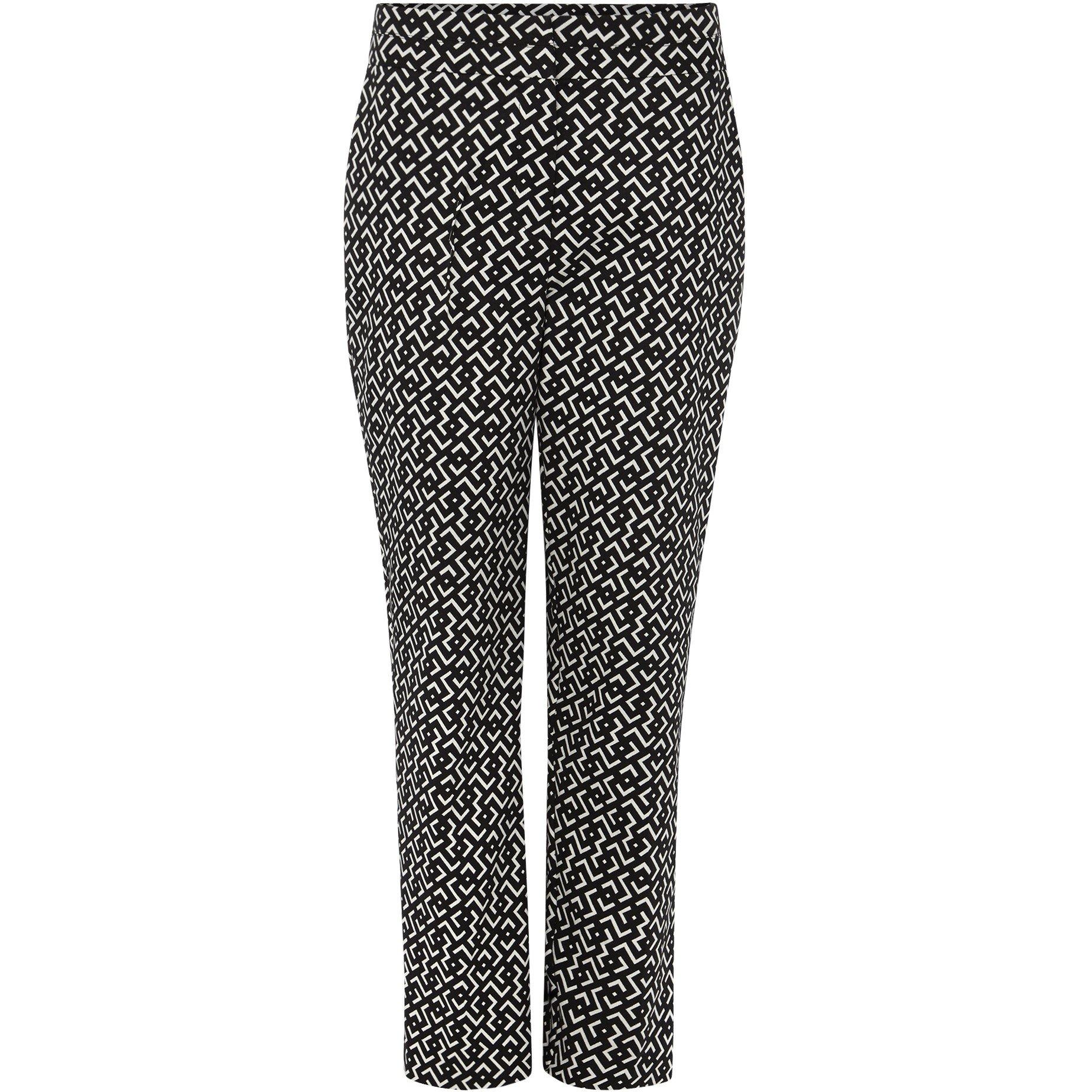 Phase Eight Women's Mackenzie Geo Tapered Trouser - Black/White - 16