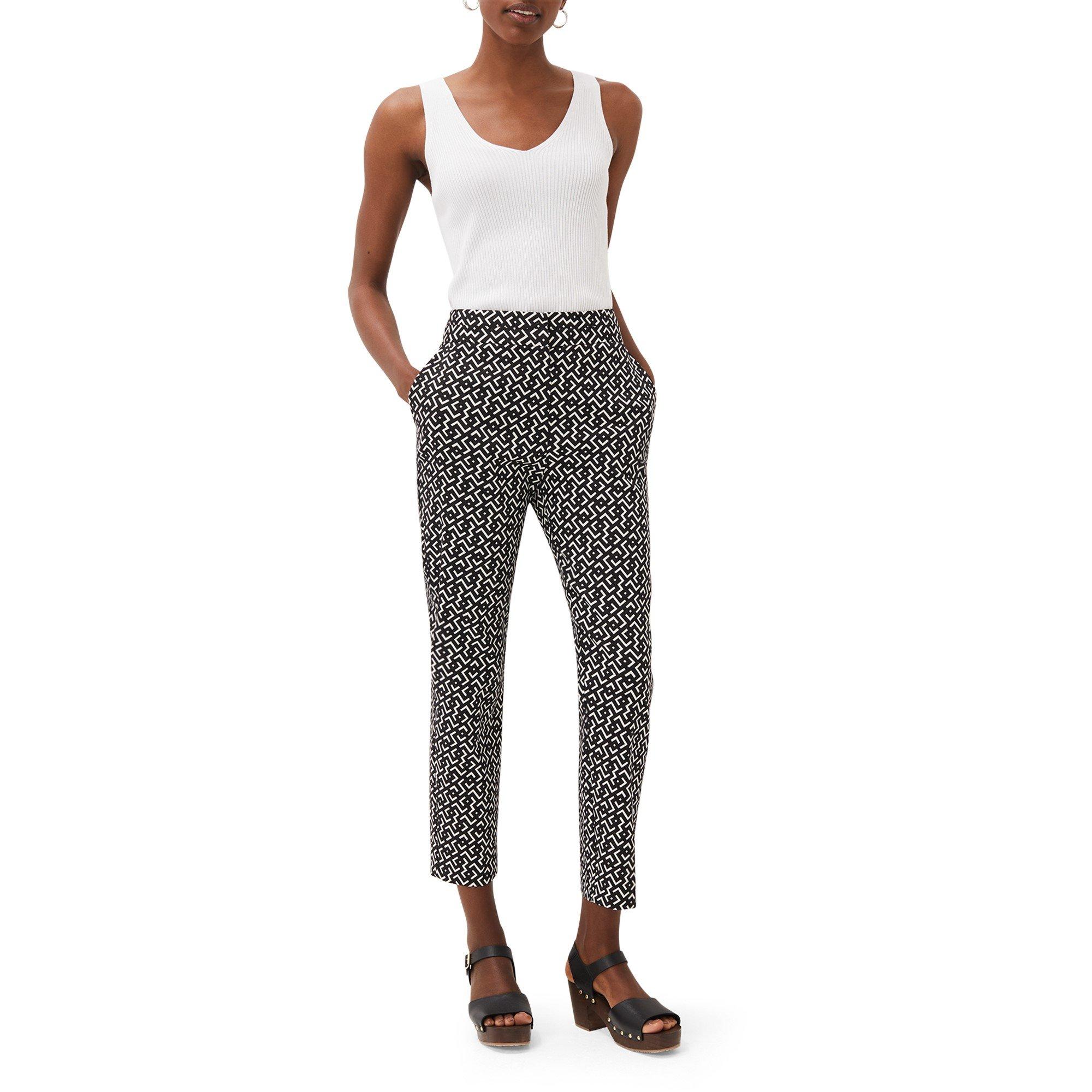Black/White - Phase Eight - Mackenzie Geo Tapered Trouser - 6