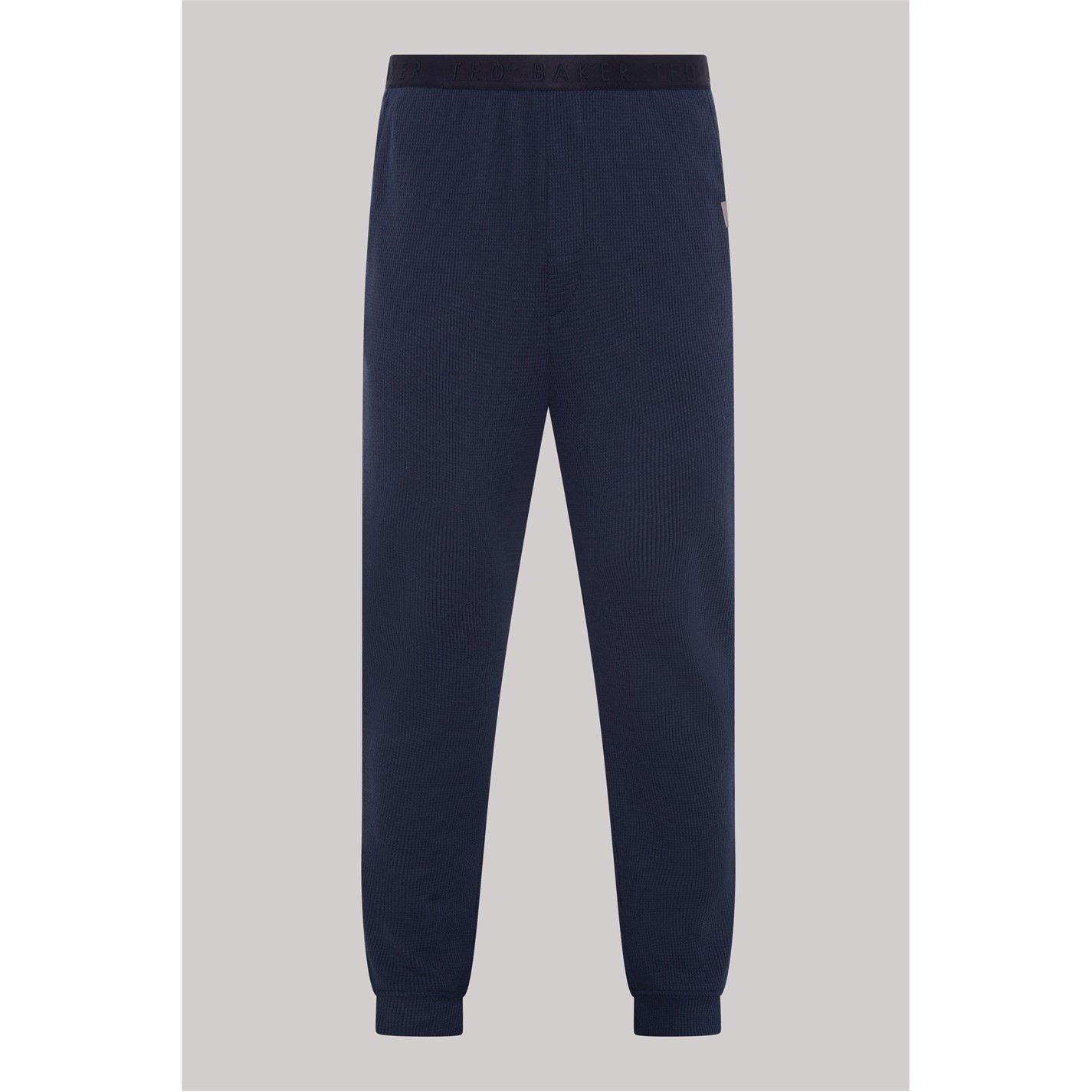 Navy - Ted Baker - Waffle Long Sleeve Top and Jogger Set - 3
