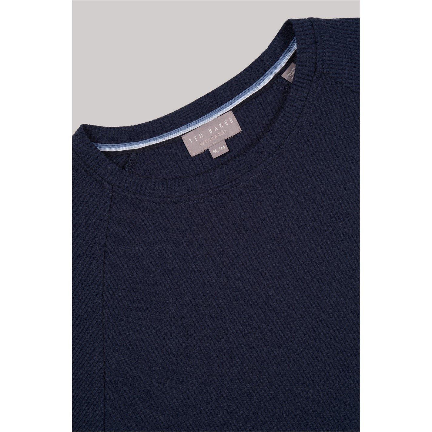 Navy - Ted Baker - Waffle Long Sleeve Top and Jogger Set - 4