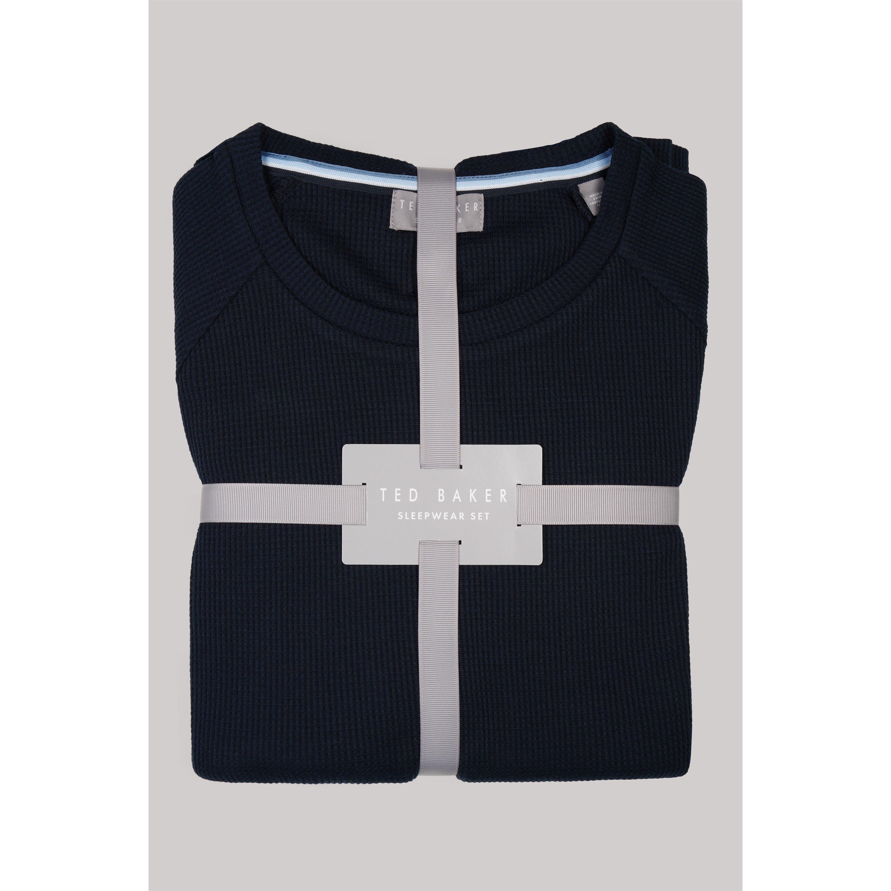 Navy - Ted Baker - Waffle Long Sleeve Top and Jogger Set - 6