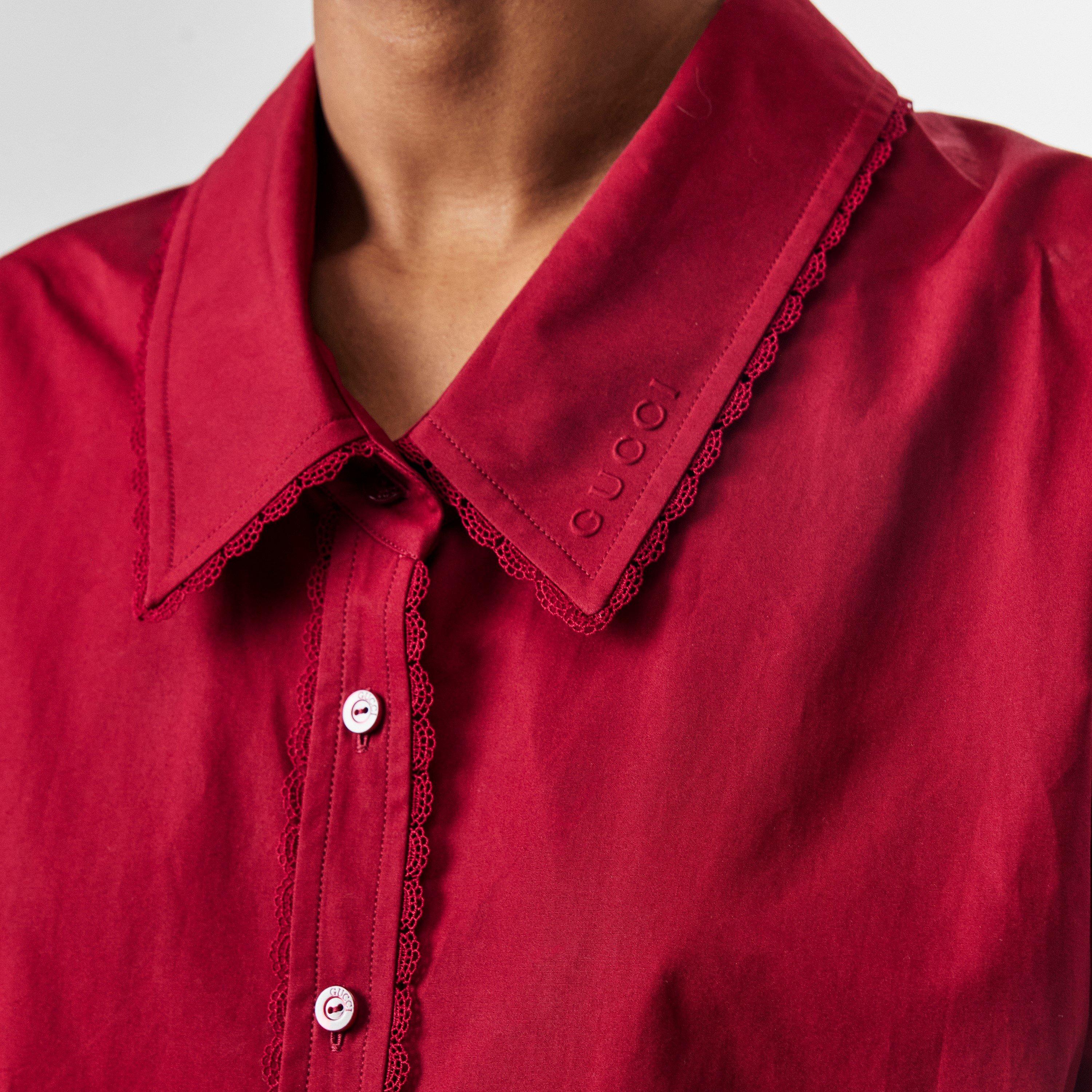 Rosso Ancora - Gucci - Cotton Poplin Shirt - 5