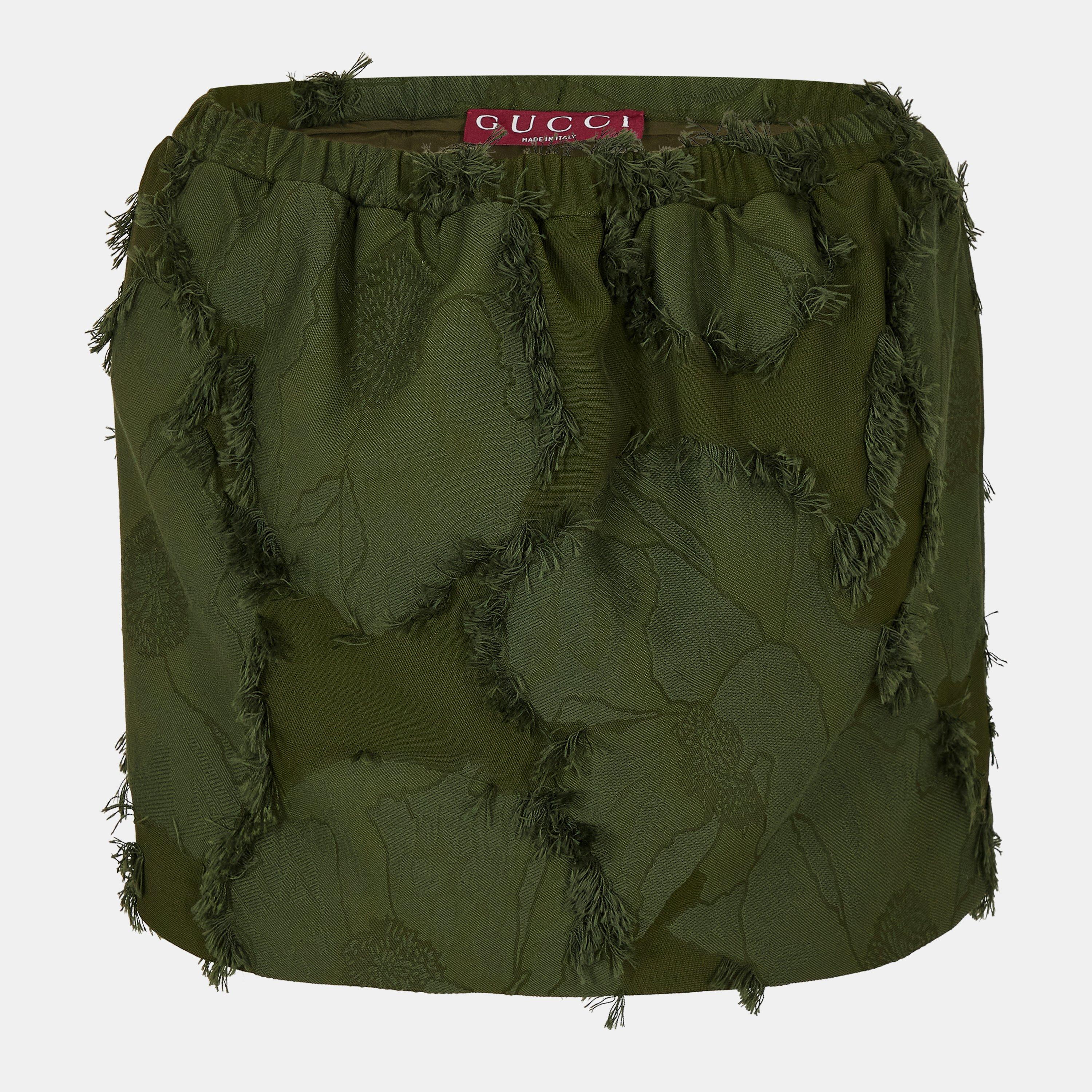 Gucci Fil Coupe Mini Skirt - Army Green - Size 42 (UK 10)