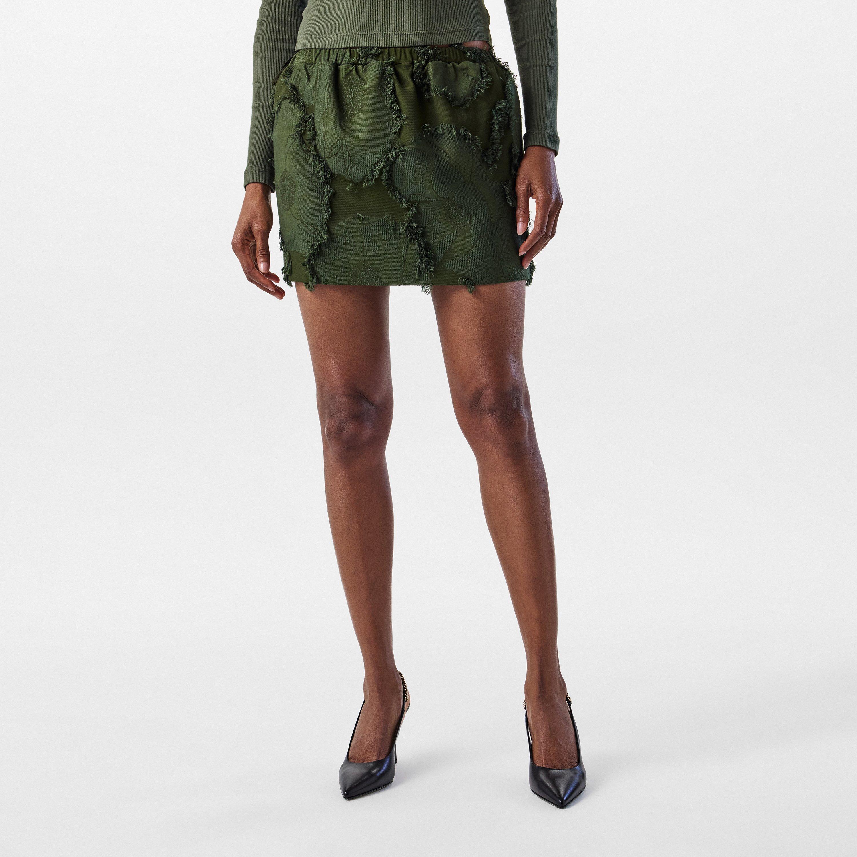 Army Green - Gucci - Fil Coupe Mini Skirt - 3