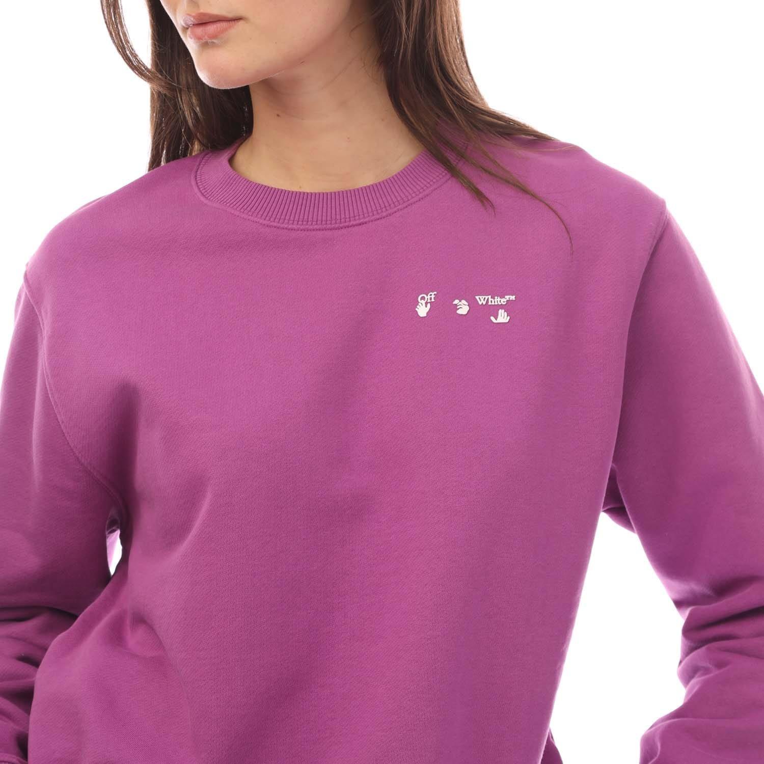 Pink White - Off White - Swimming Man Regular Crewneck Sweatshirt - 3