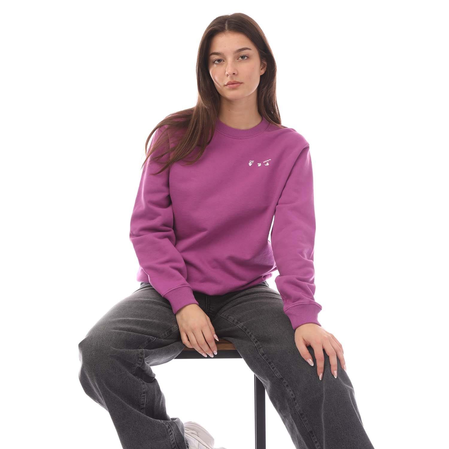 Pink White - Off White - Swimming Man Regular Crewneck Sweatshirt - 5