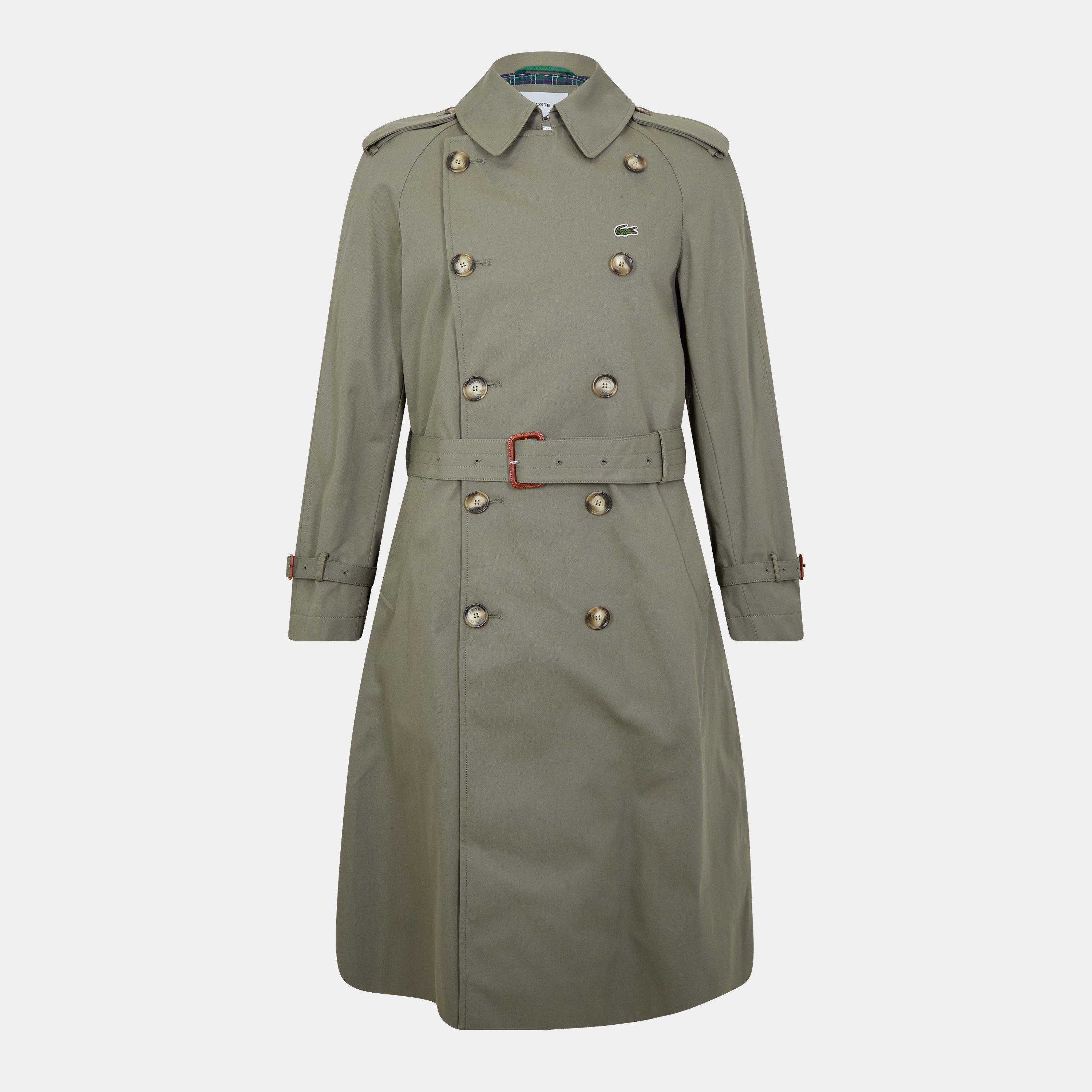 Tank - Lacoste - Men's Water-Resistant Double-Breasted Belted Trench Coat - 1