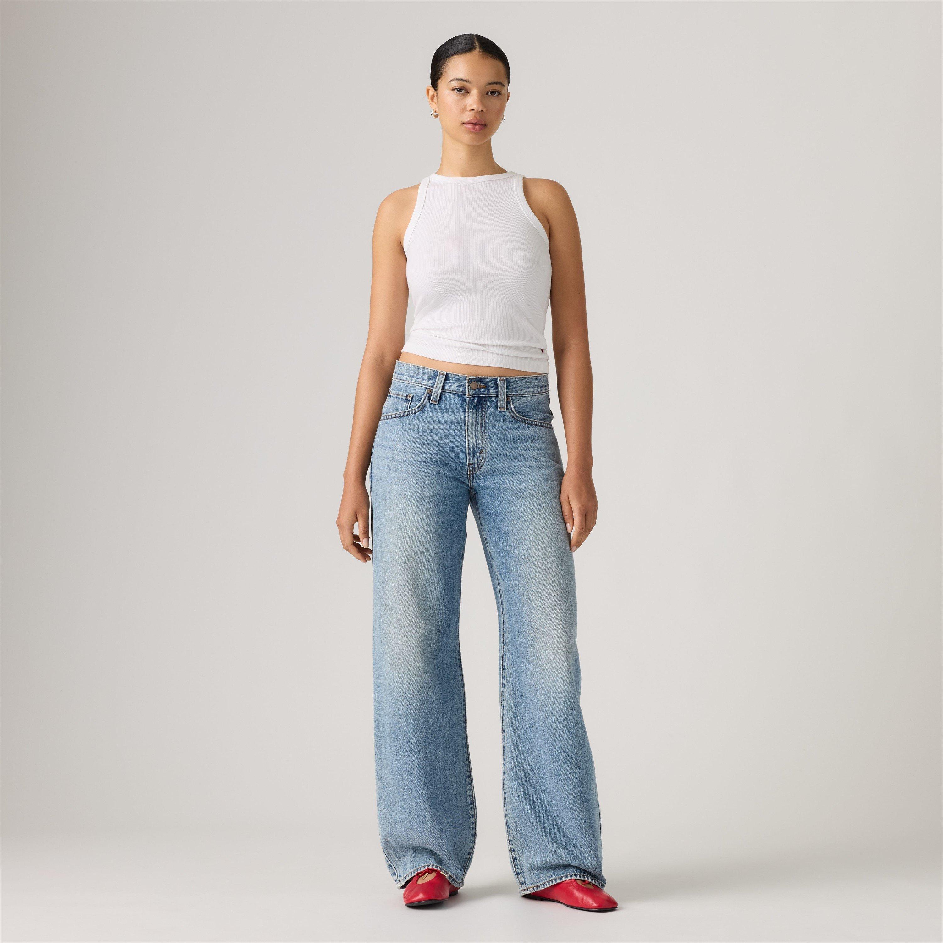 Twisted Vibe - Levis - Women's Middy Balloon Cotton Wide Leg Jeans - 4