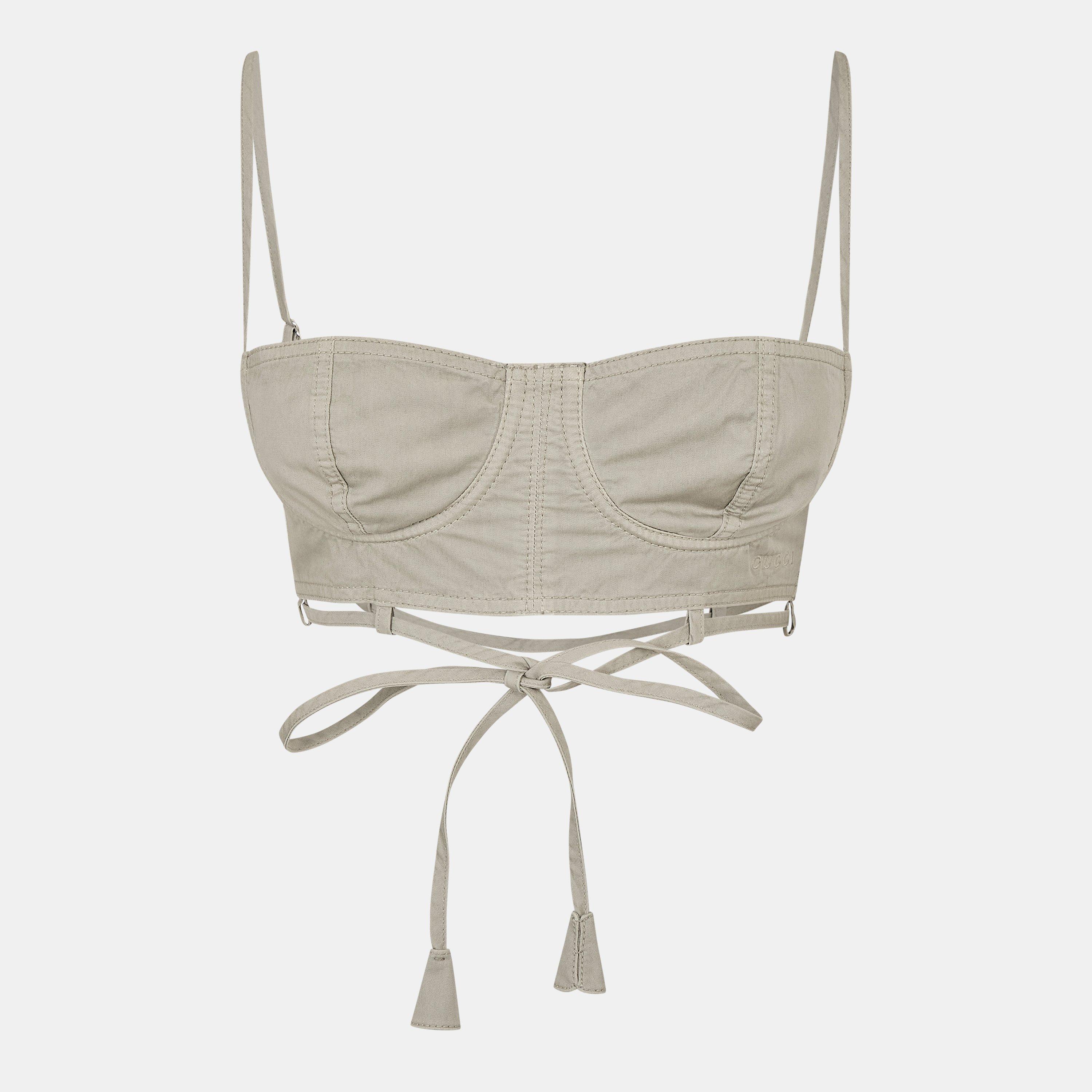 Olive Leaf - Gucci - Twill Top With Tie Detailing - 1