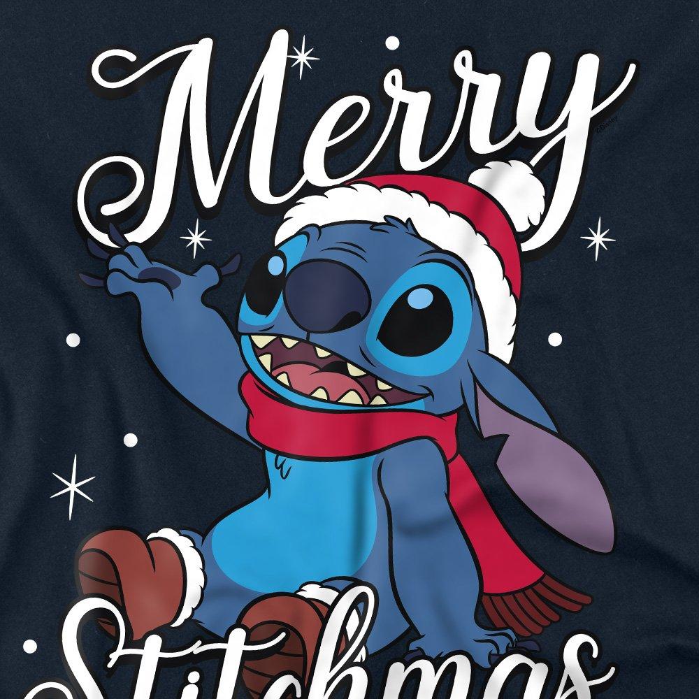 Navy - Disney - Lilo Stitch Merry Stitchmas Santa Hat Long Sleeve - 2