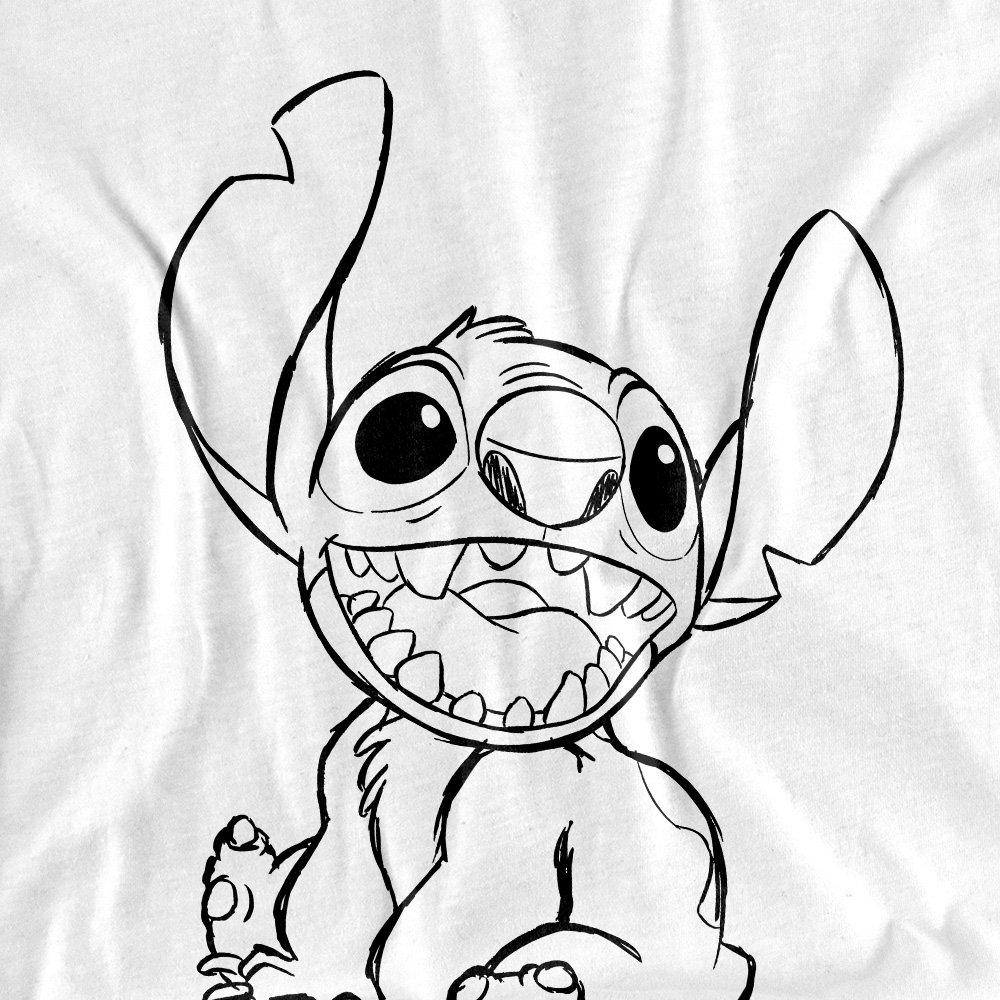 White - Disney - Lilo Stitch Sketch Name Repeat Long Sleeve T-Shirt - 2
