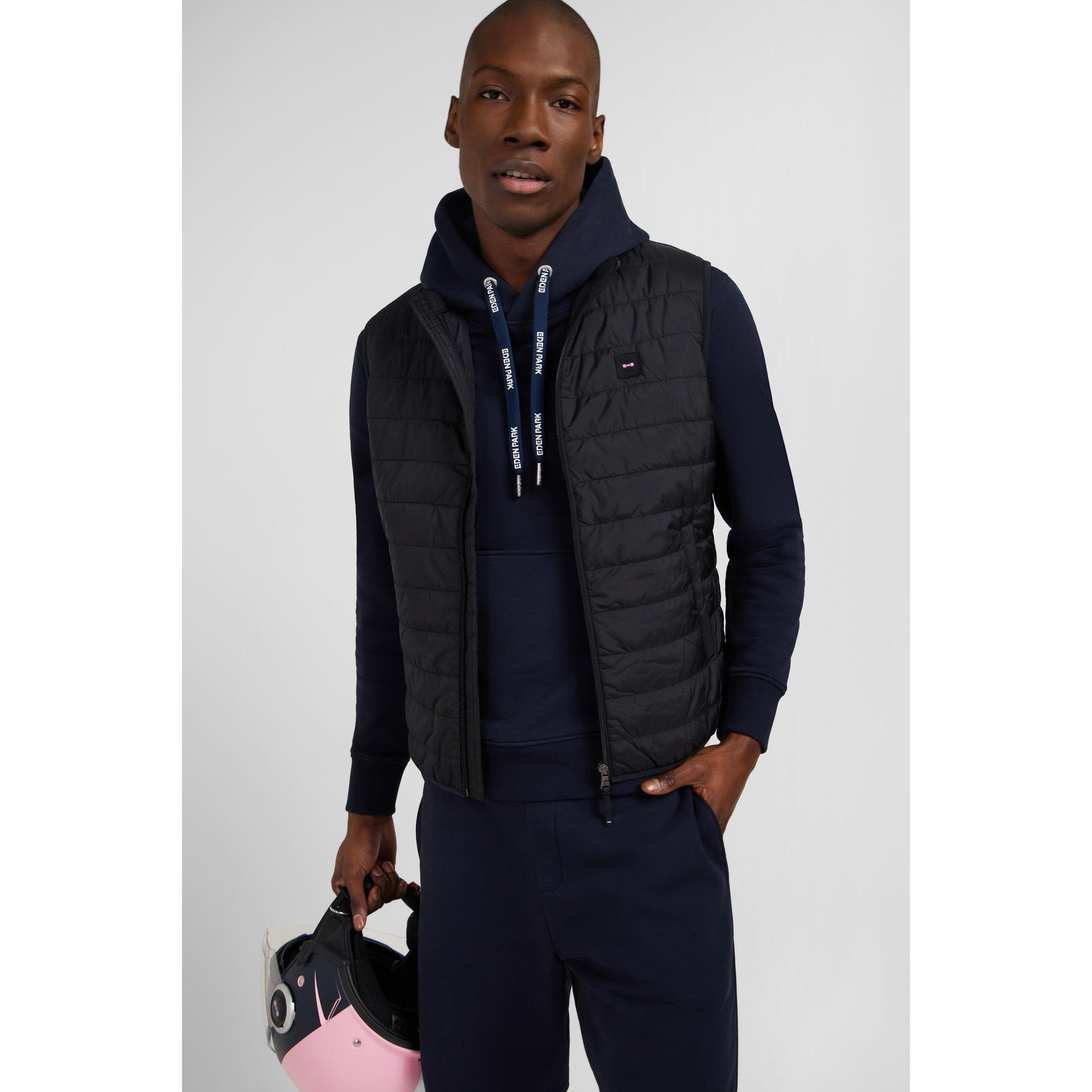 No - Eden Park - Men's Navy Blue Sleeveless Water-Repellent Puffa Jacket - 3