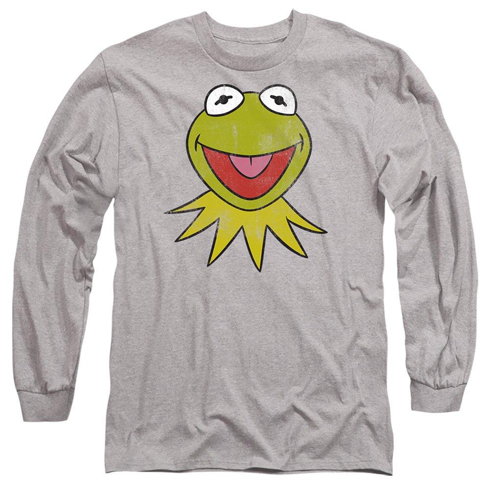 Light Grey - Disney - Muppets Kermit Head Long Sleeve T-Shirt Athletic - 1