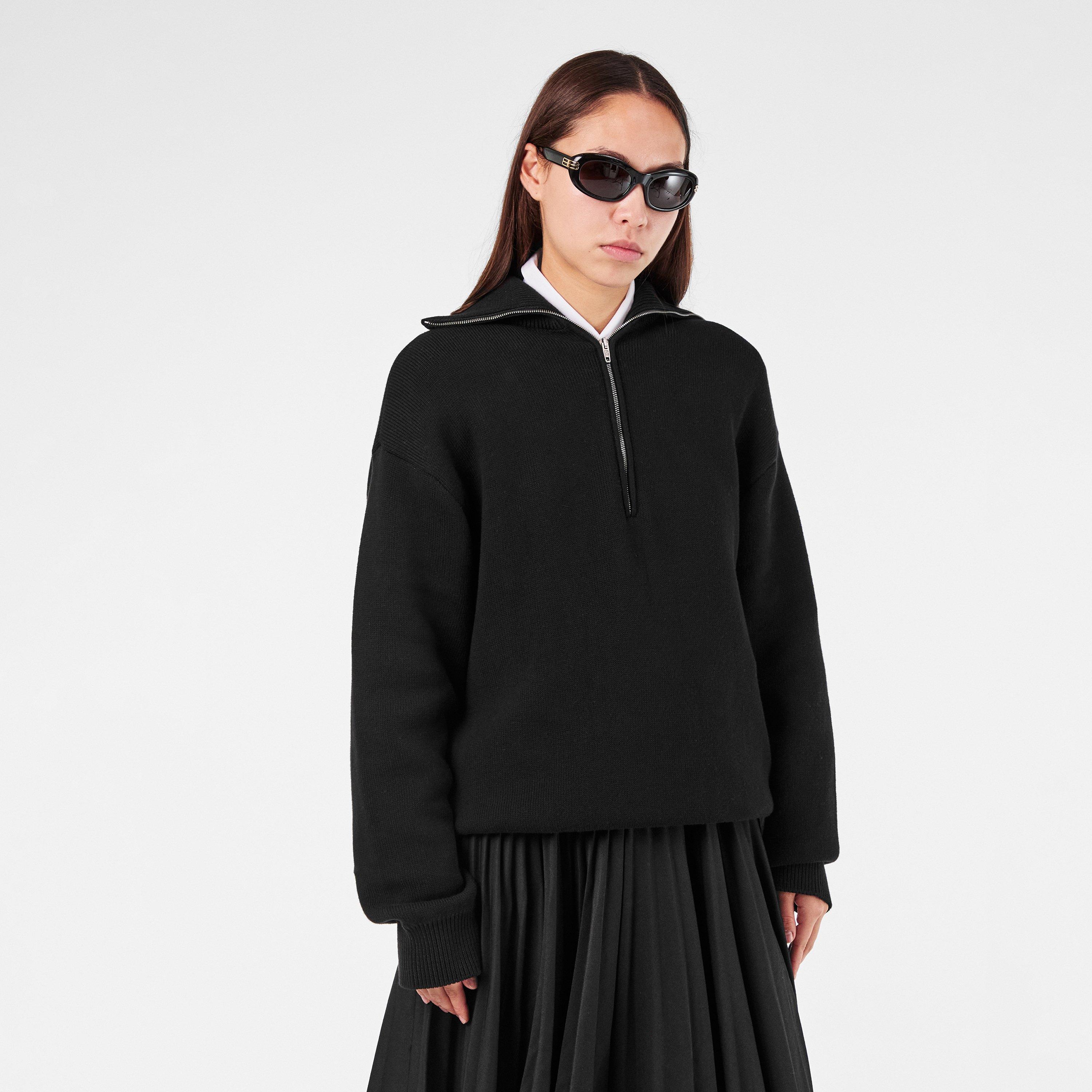 Black - Balenciaga - Women's Crew Neck Jumper - 3