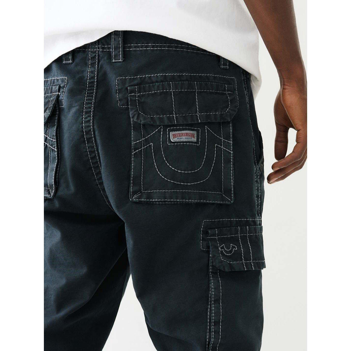 Jet Black - True Religion - Washed Cargo Jeans - 3