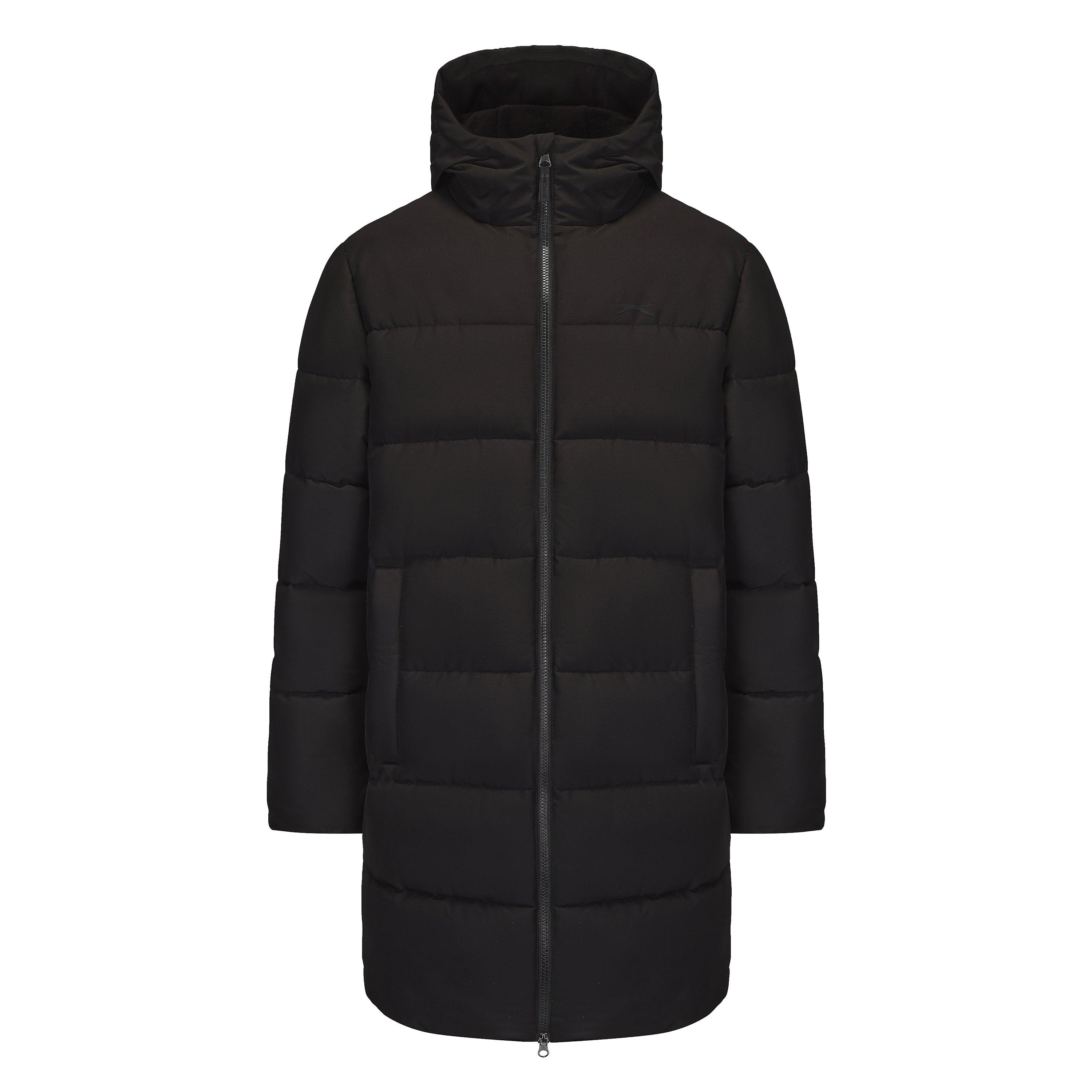 Slazenger Men's Slaz Hooded Thigh Length Medium Puffer Jacket - Black - XL