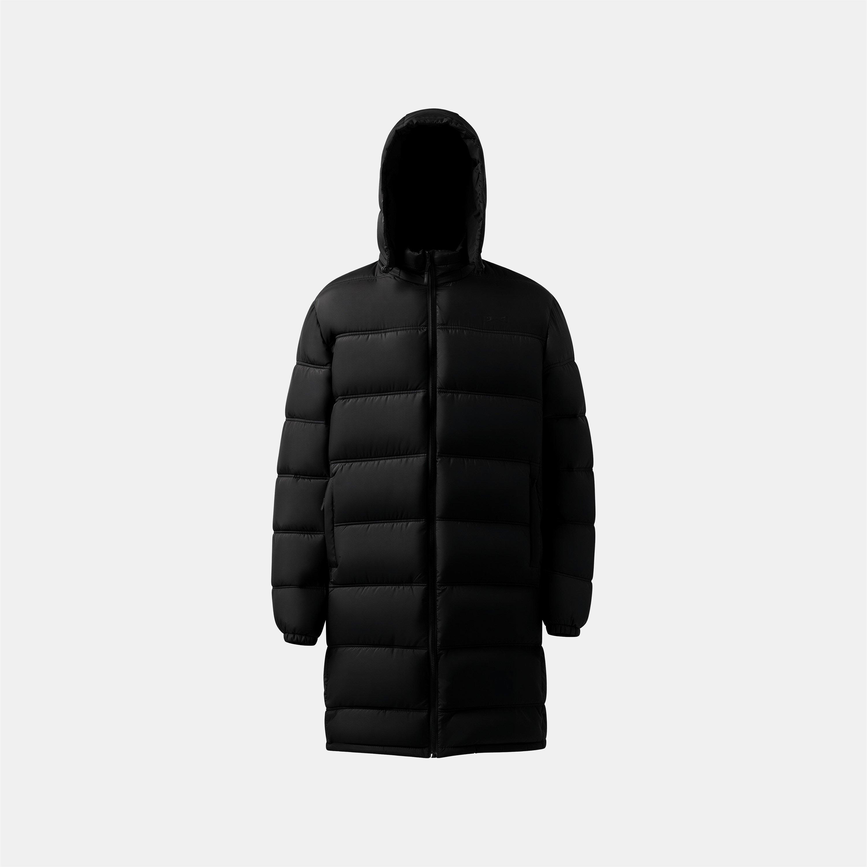 Mens Slaz Hooded Thigh Length Medium Puffer Jacket