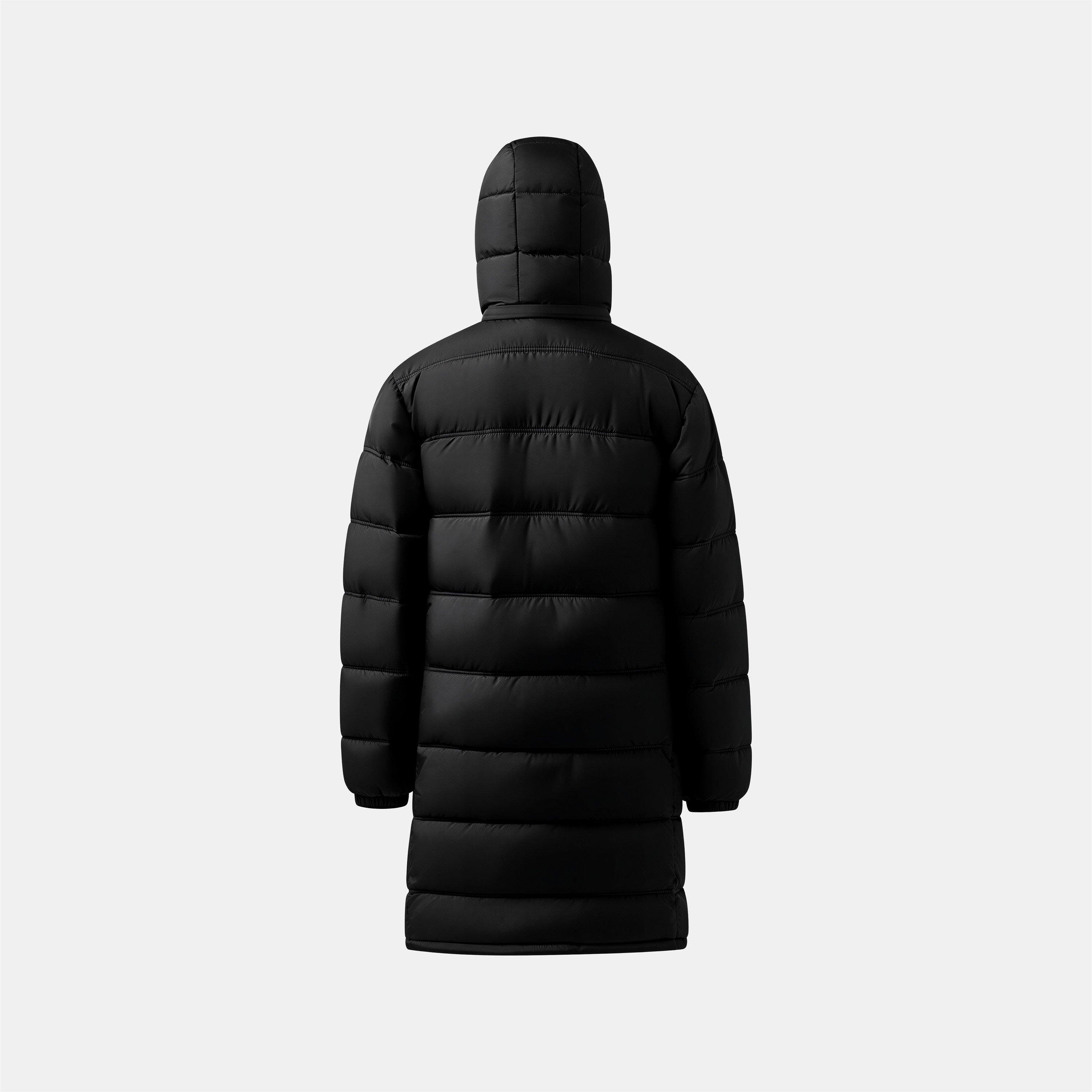 Zwart - Slazenger - Mens Slaz Hooded Thigh Length Medium Puffer Jacket - 2