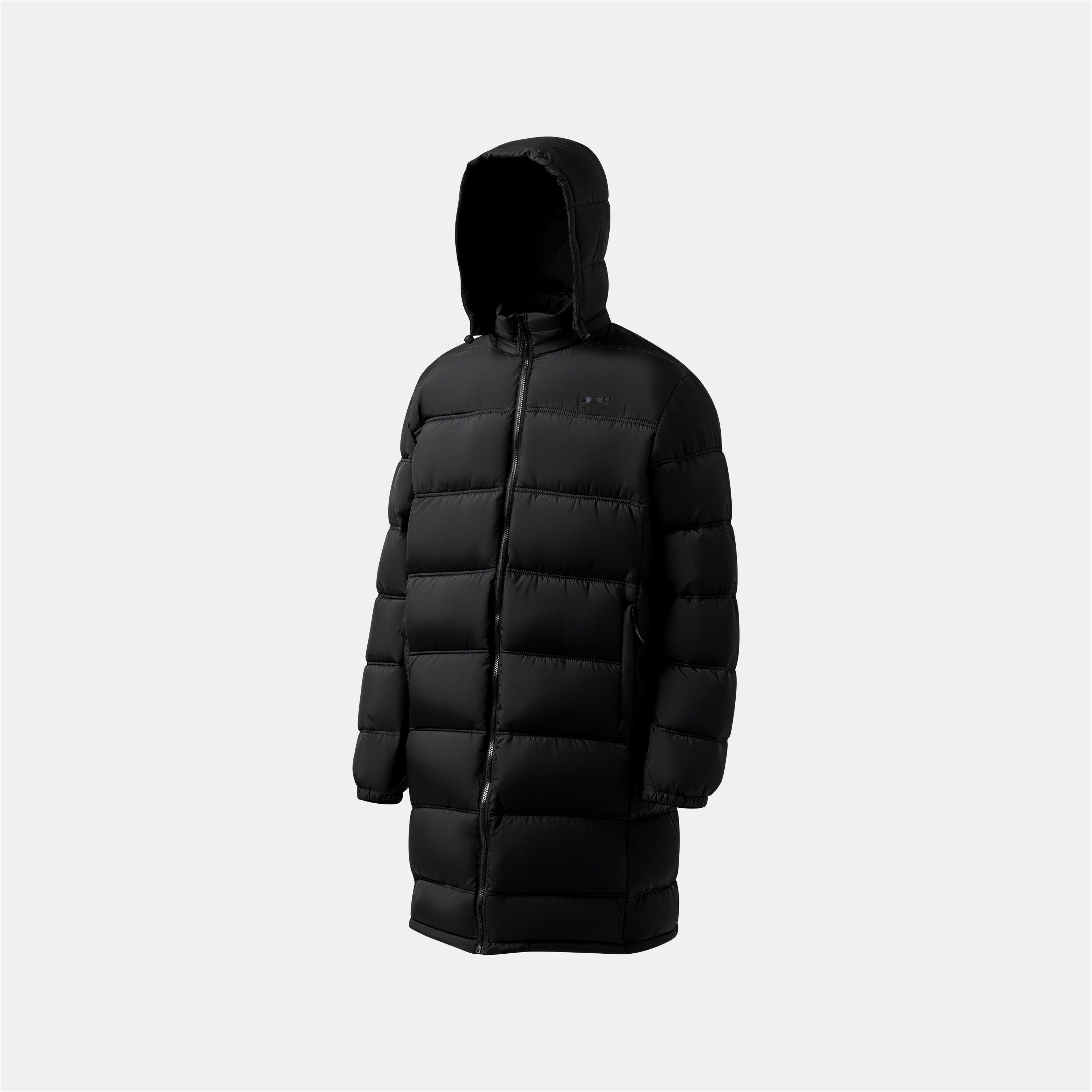 Zwart - Slazenger - Mens Slaz Hooded Thigh Length Medium Puffer Jacket - 3