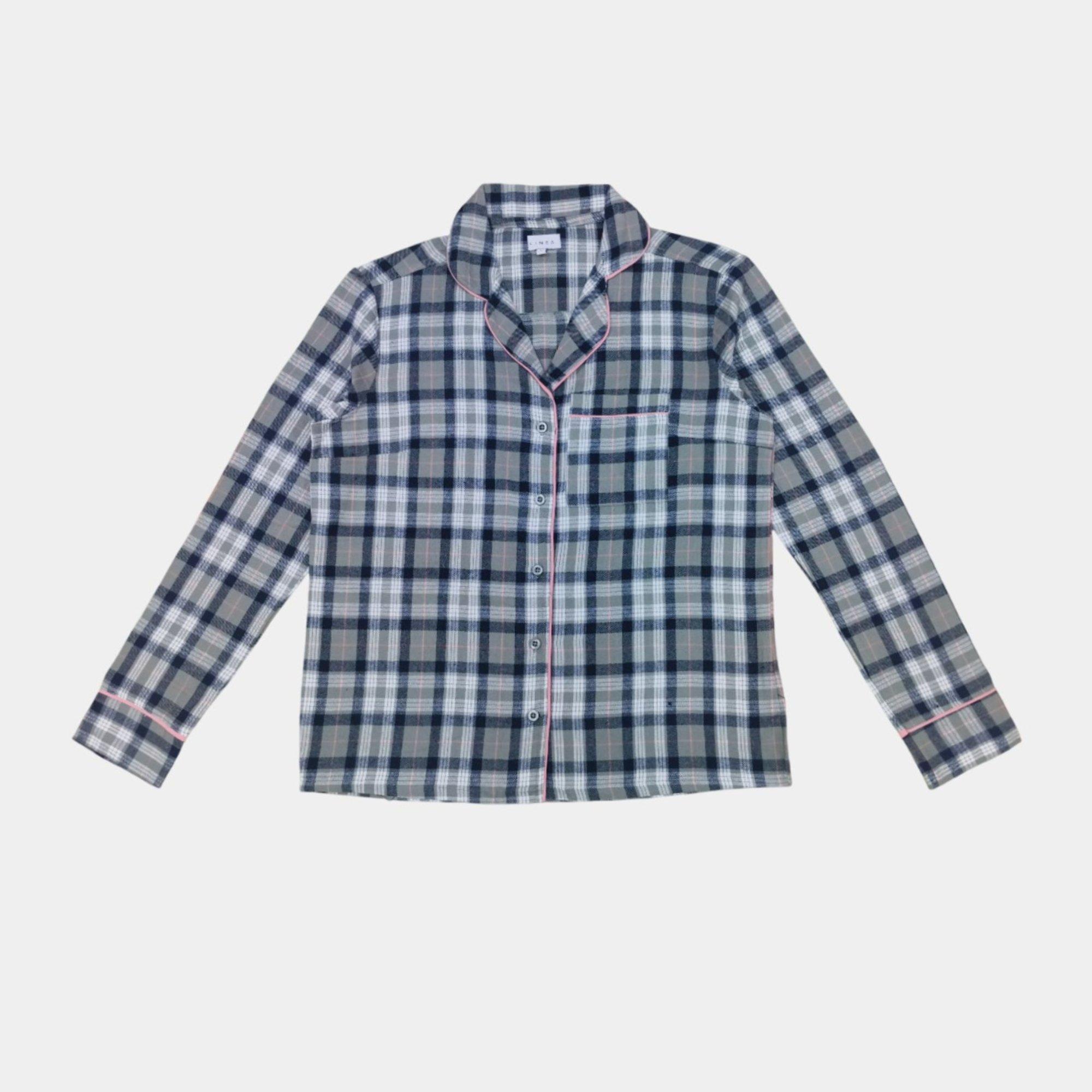 Grey/Pink - Linea - Star Cotton Long Sleeve Pyjama Set - 2